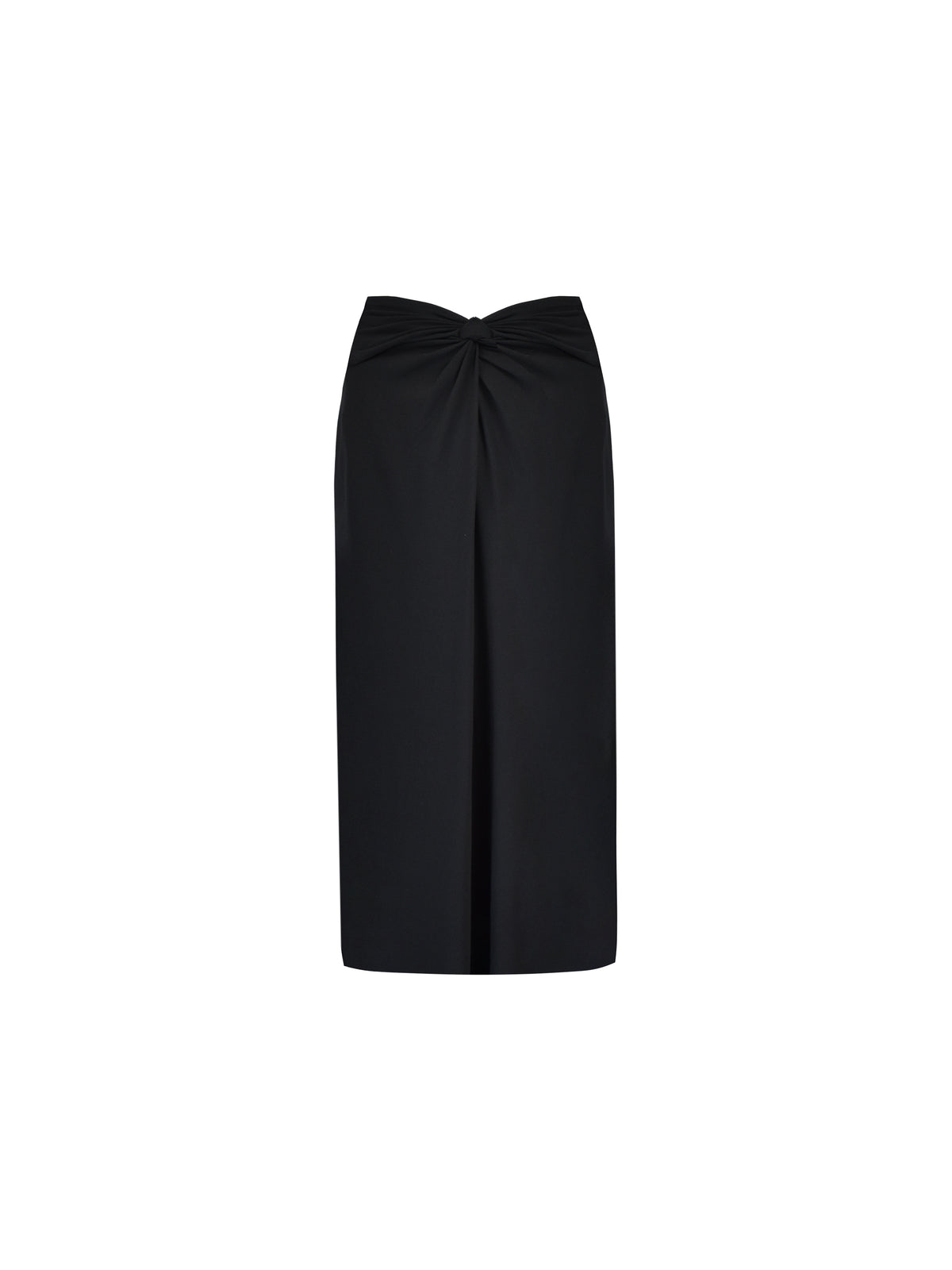 Black Jersey Twist Front Skirt