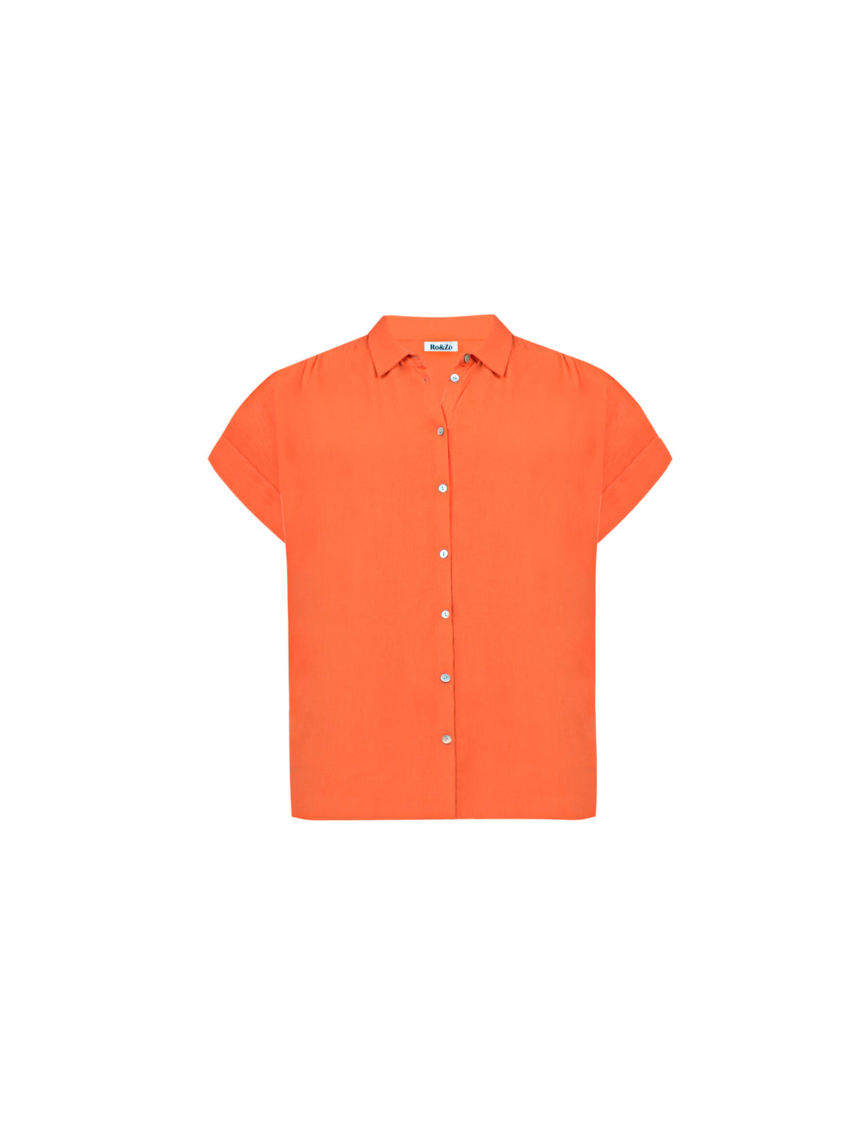 Orange Crinkle Grown On Sleeve Shirt