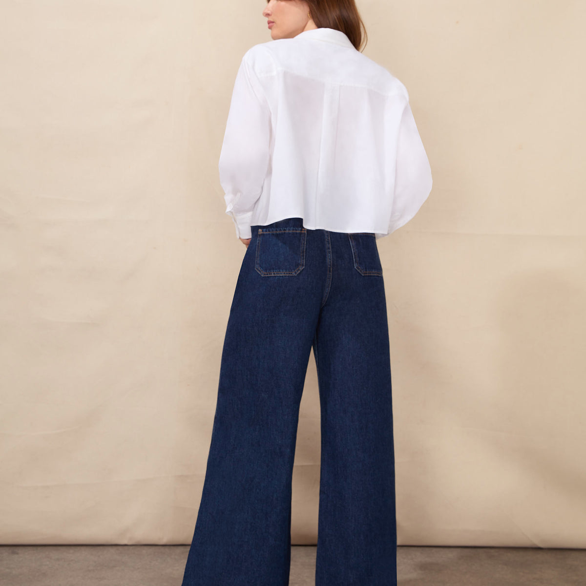 White Cropped Cotton Shirt – Ro&Zo