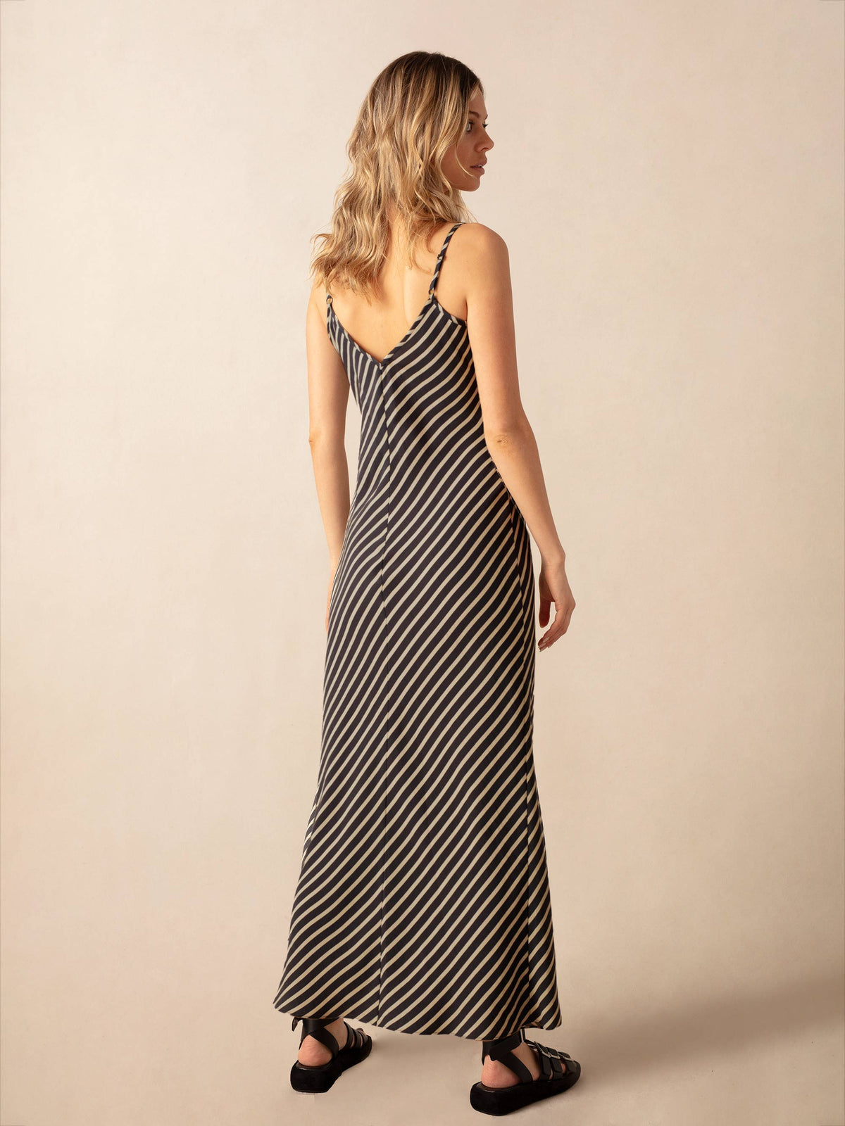 Stone Stripe Slip Maxi Dress