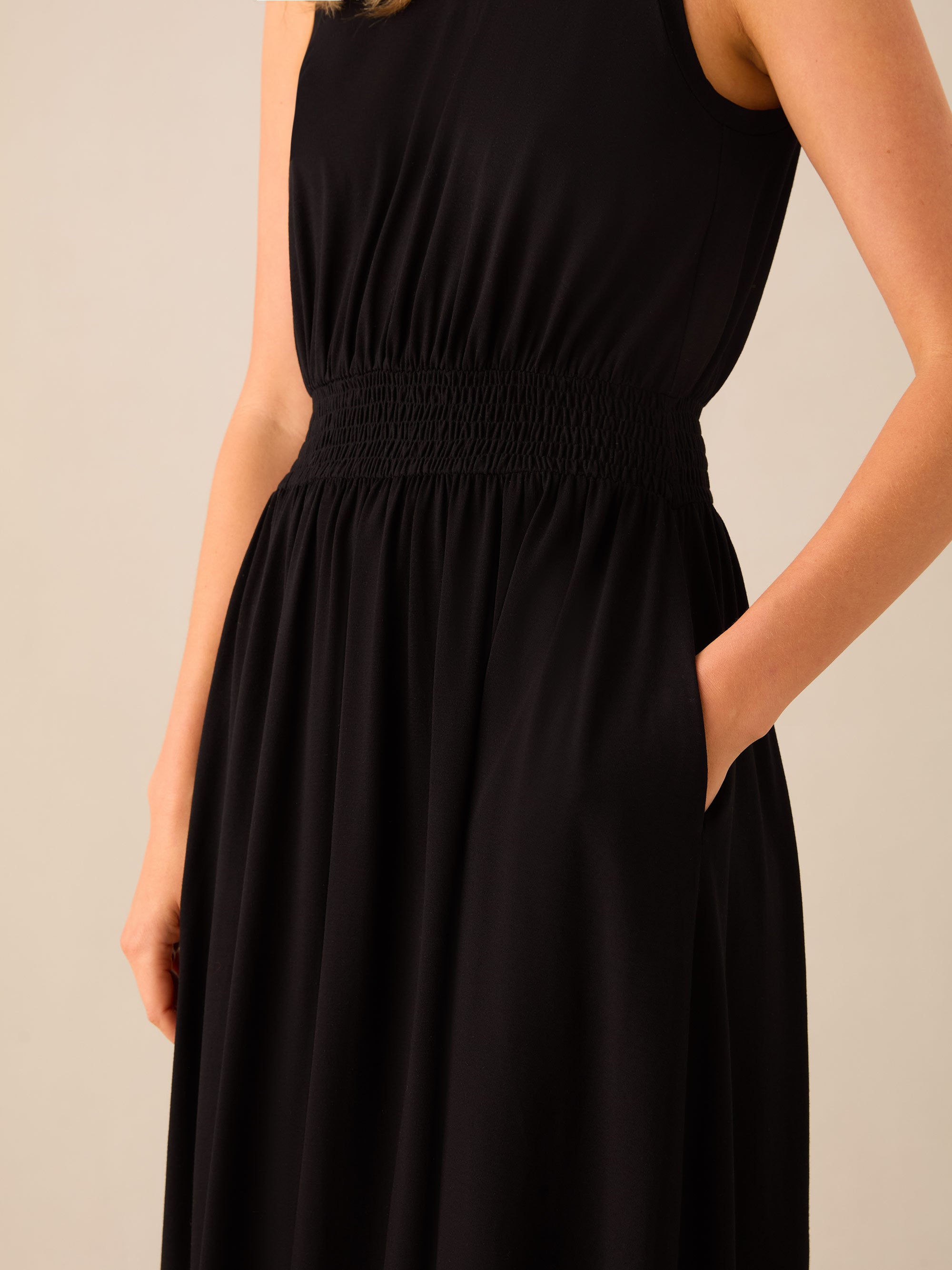 [PAKUA] / ☆ ROUND SHIRRING JERSEY DRESS / BLACK Buy Black Strappy Shirred Jersey Maxi Dress from Next USA
