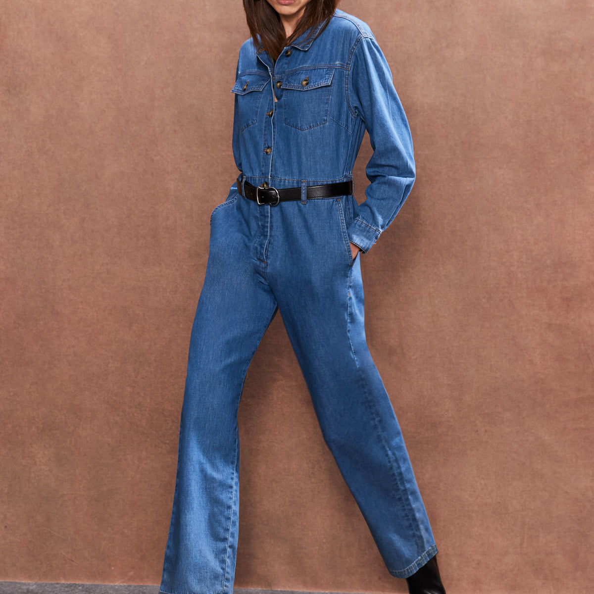 Denim Jumpsuit Jersey Jumpsuits Ladies JDY Petite Long Sleeves