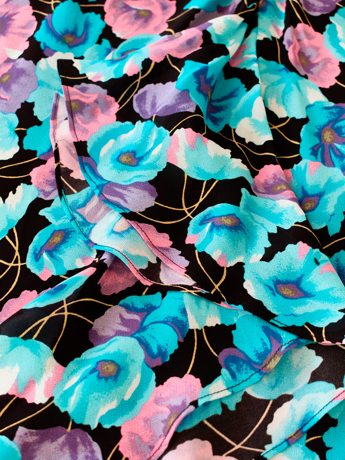 Petite Mia Blue Floral Frill Front Midi Dress