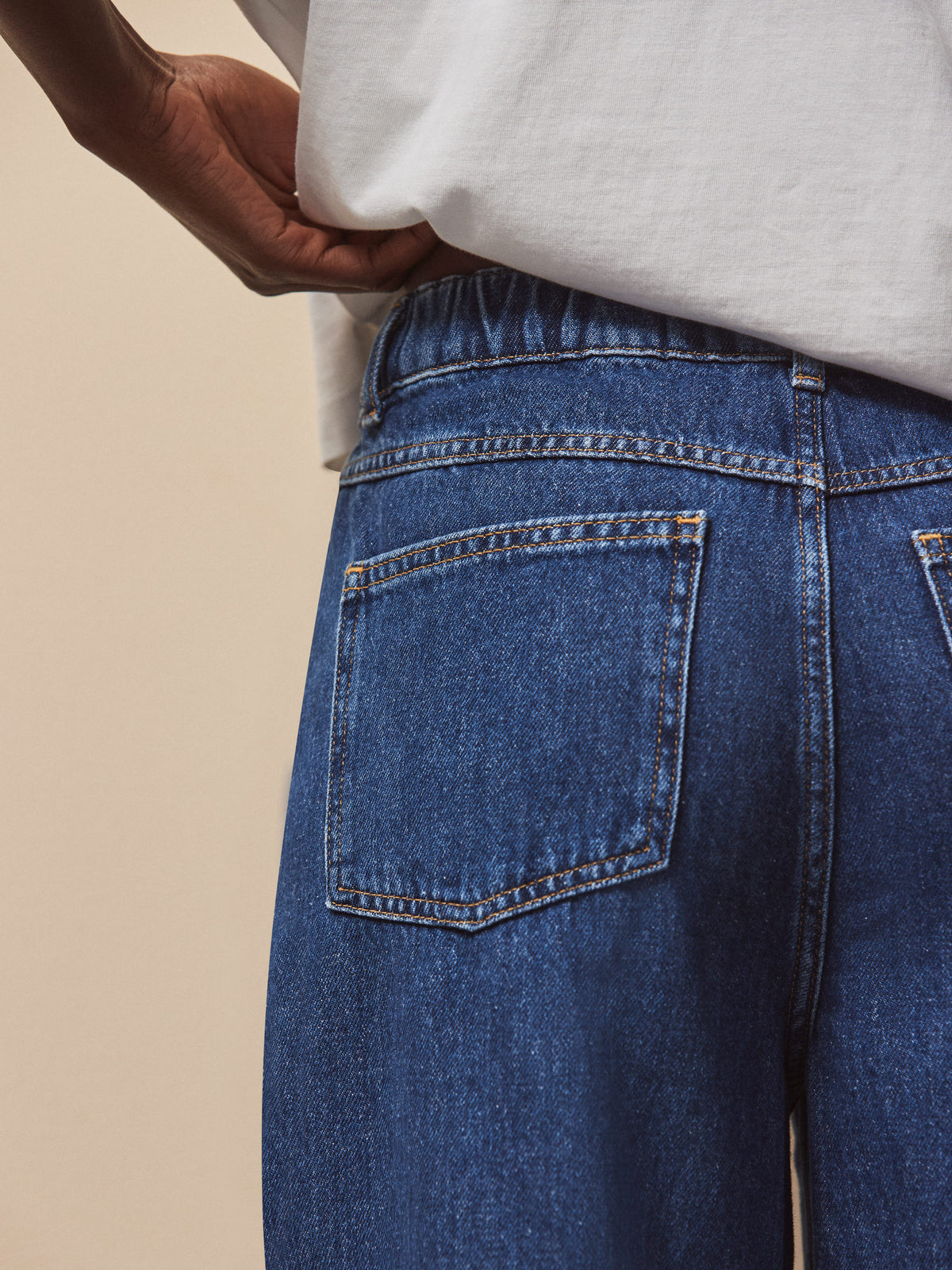 Petite Blue Drawstring-Waist Jeans