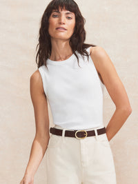 White Ribbed Tank
