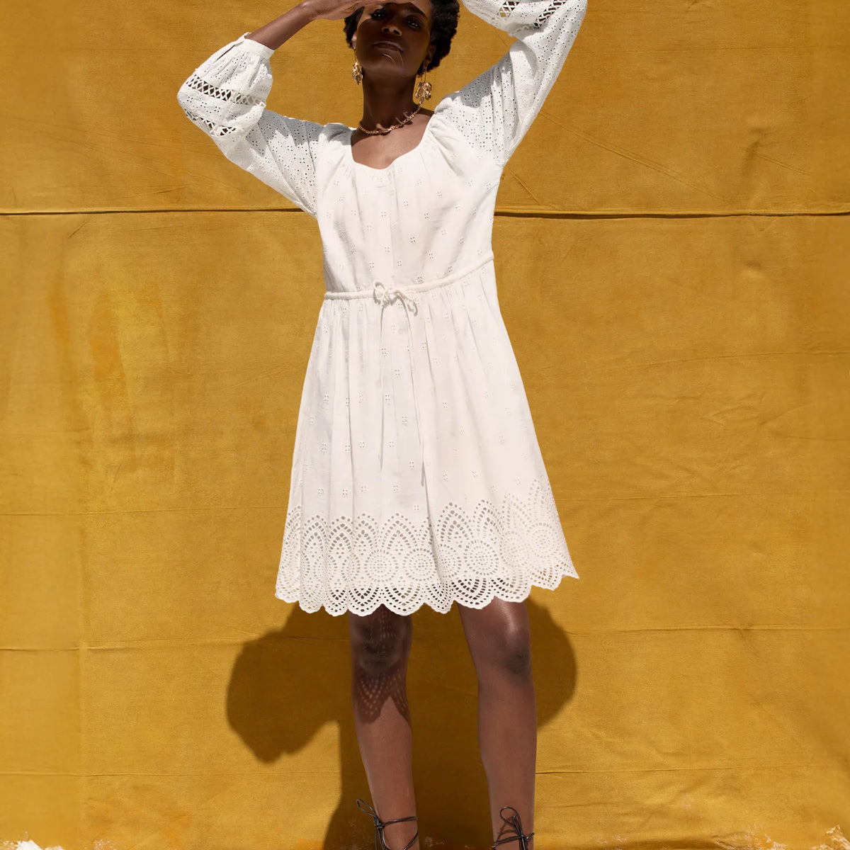 Ivory Mix Broderie Smock Dress – Ro&Zo