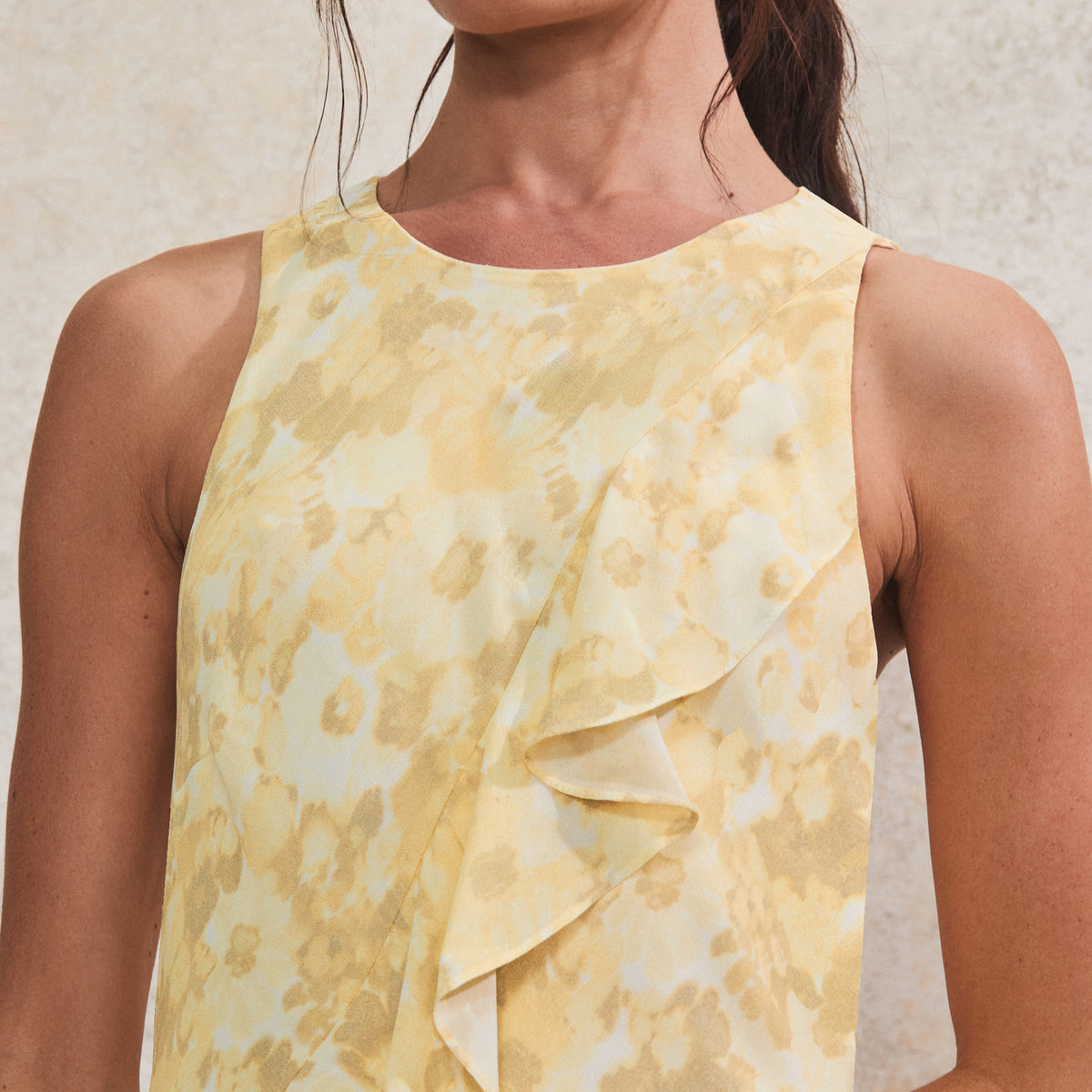 The Layla Satin Ruffle Dress in Teal