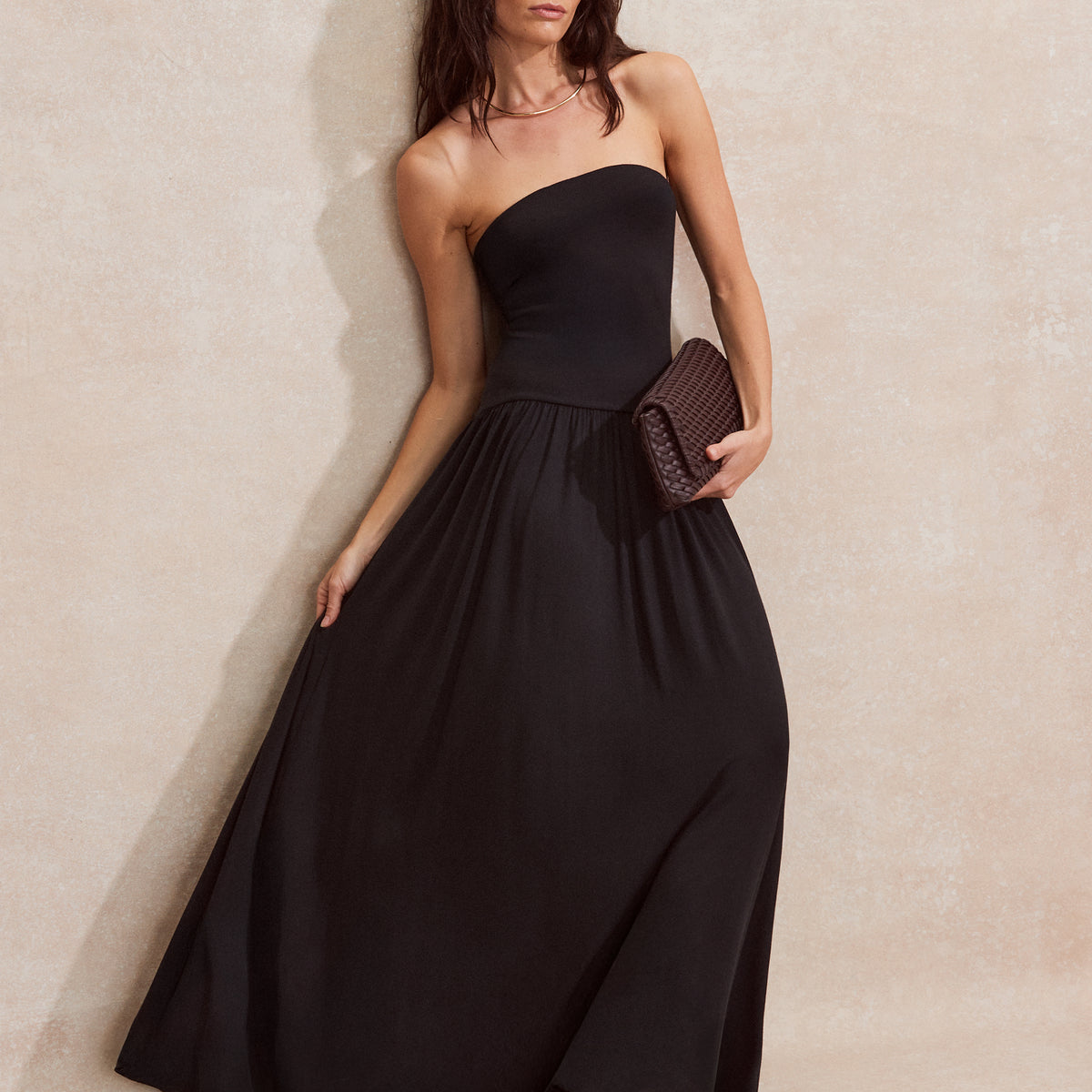 Black Jersey Bandeau Dress Ro&Zo Black Jersey Bandeau Dress Ro&Zo