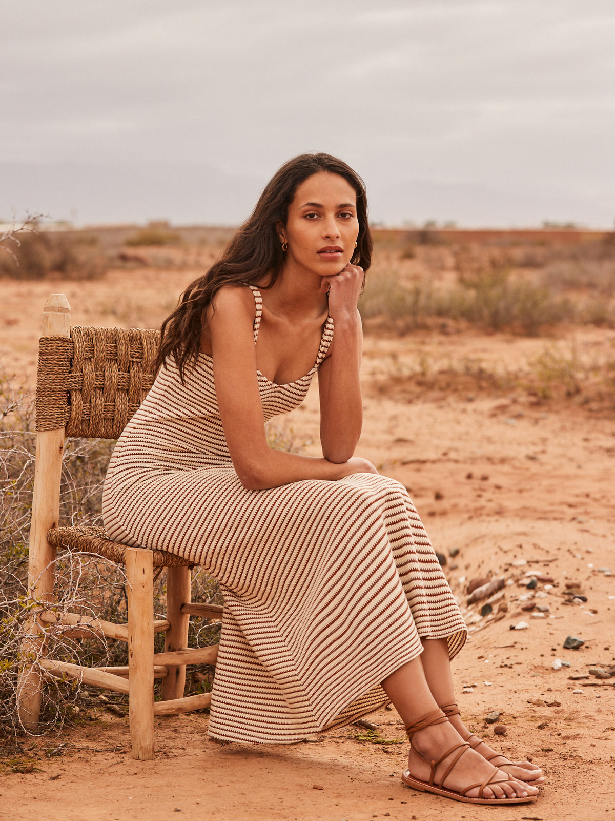 Petite Striped Knitted Dress