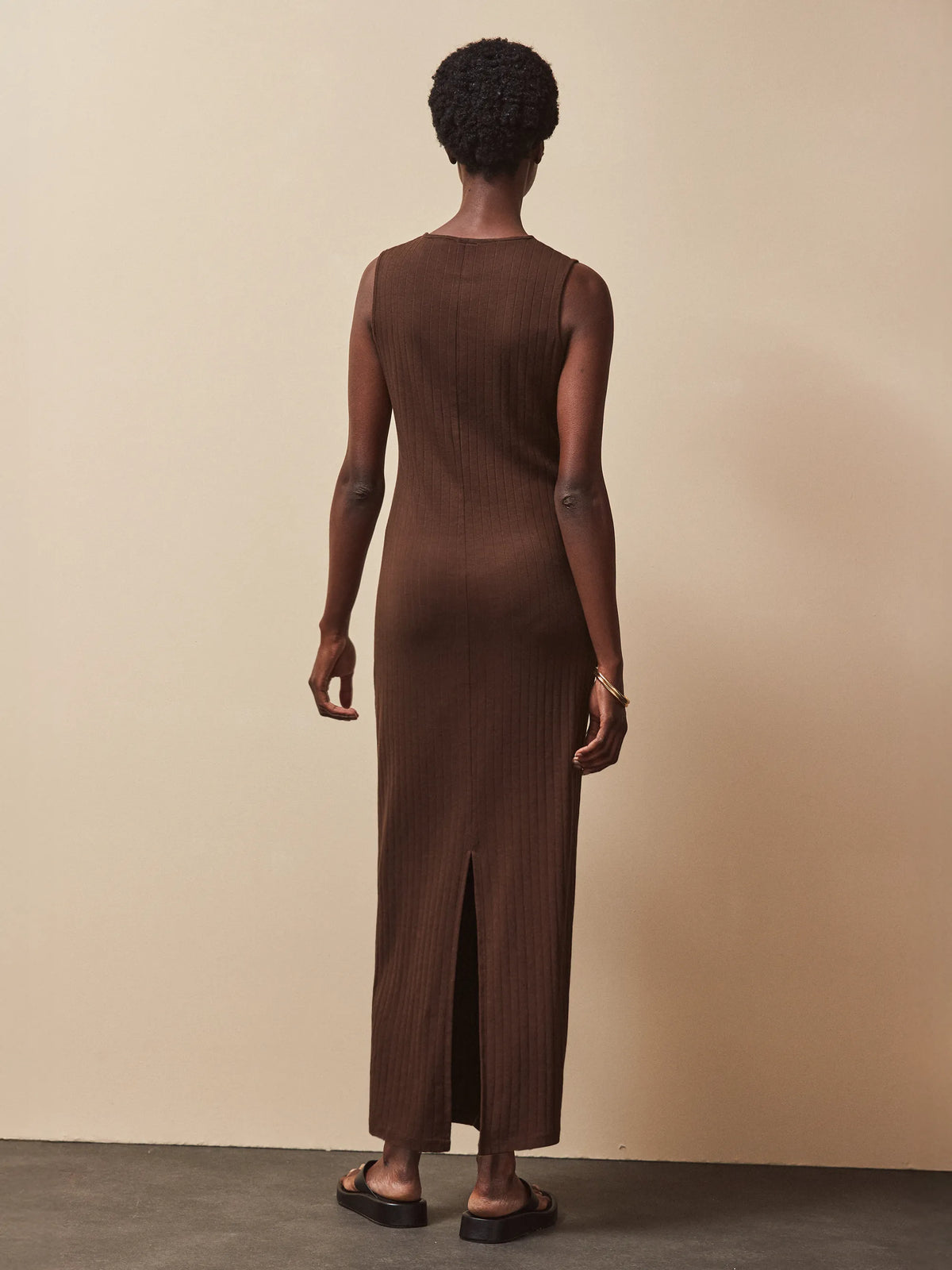 Chocolate Rib Column Dress