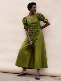 Khaki Cotton Poplin Culottes