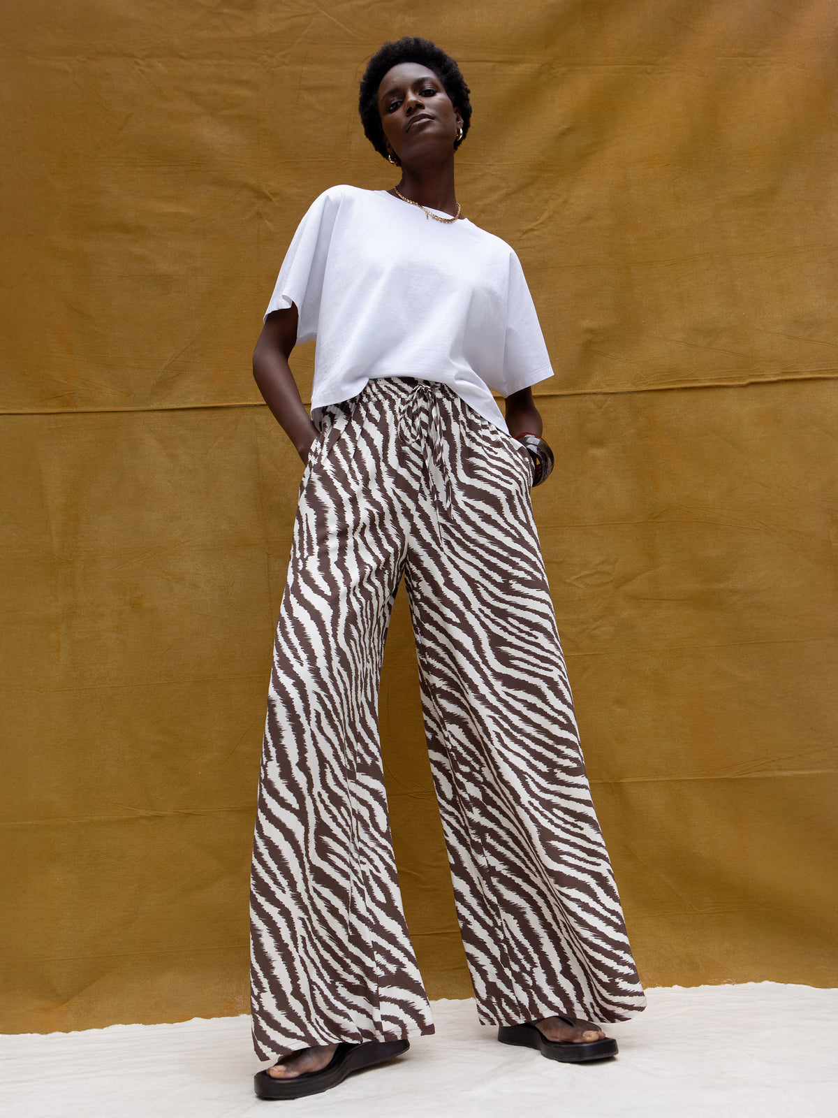 Brown Zebra Print Trousers