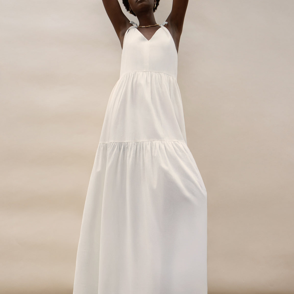 Cream Linen Tie Strap Dress – Ro&Zo