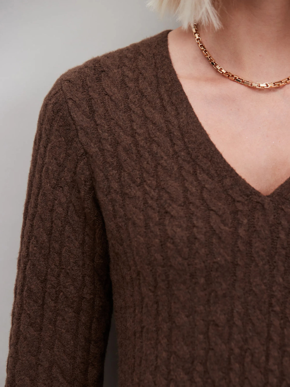 Chocolate Brown Cable Knit Dress