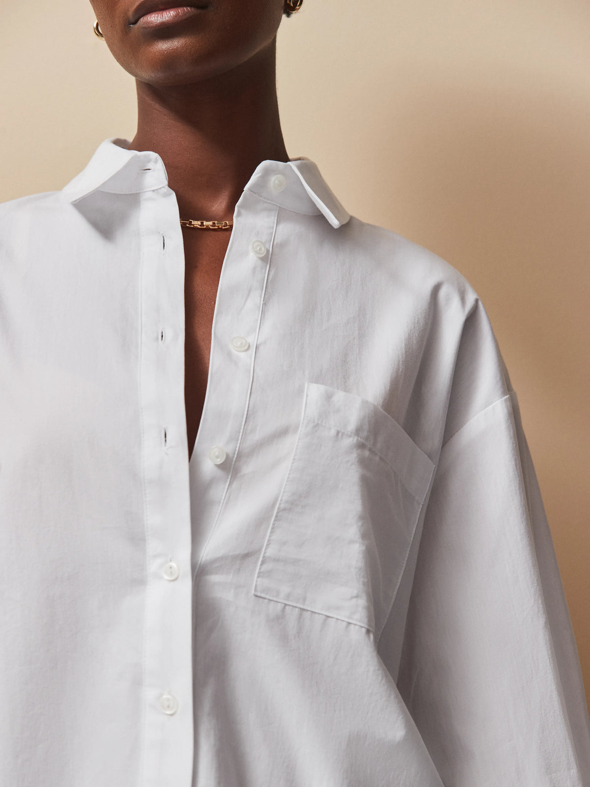 White Cross Over Back Cotton Shirt