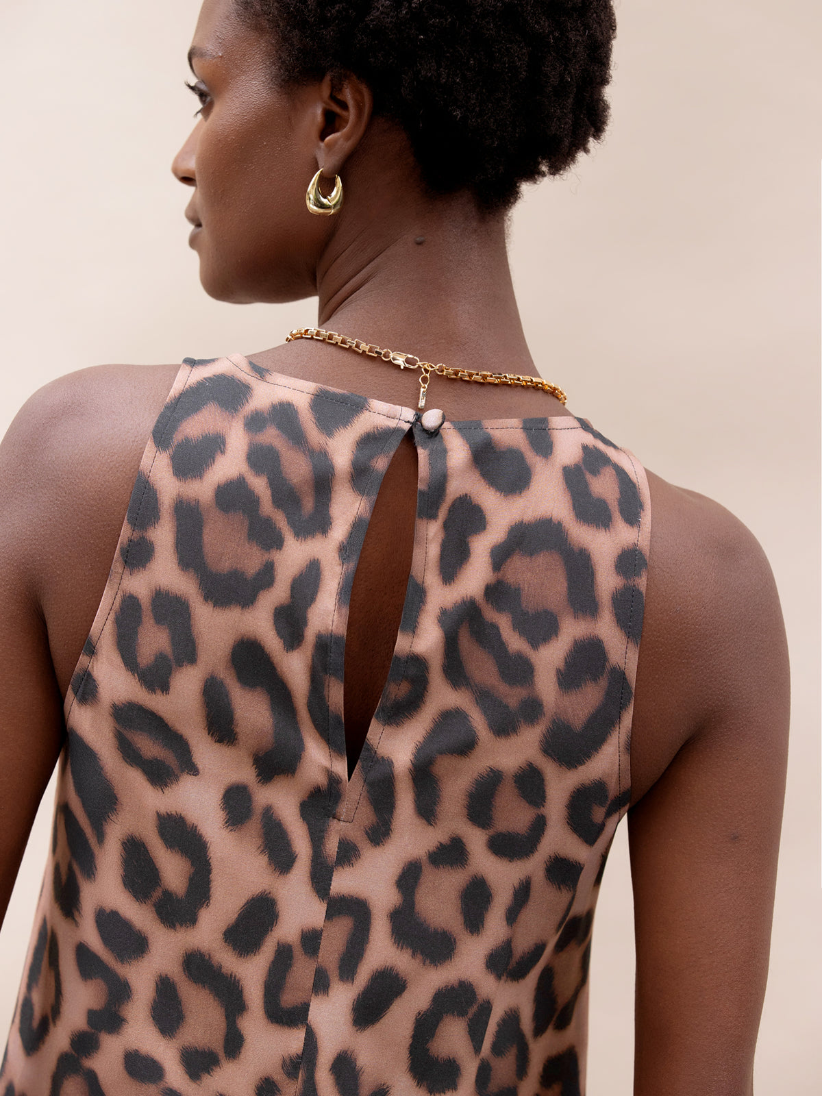 Brown Leopard Print Maxi Dress