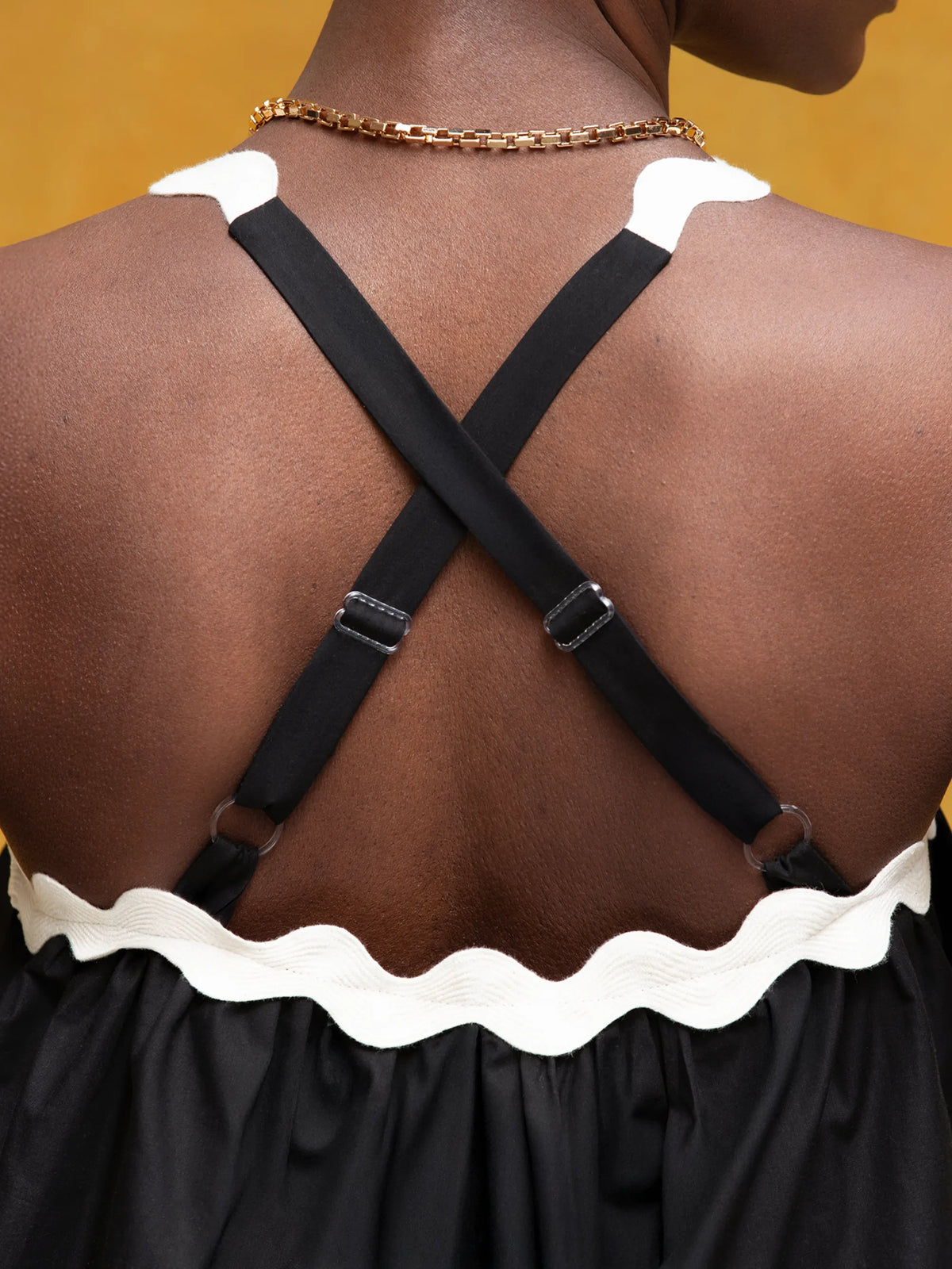 Black Contrast Strap Cami Top