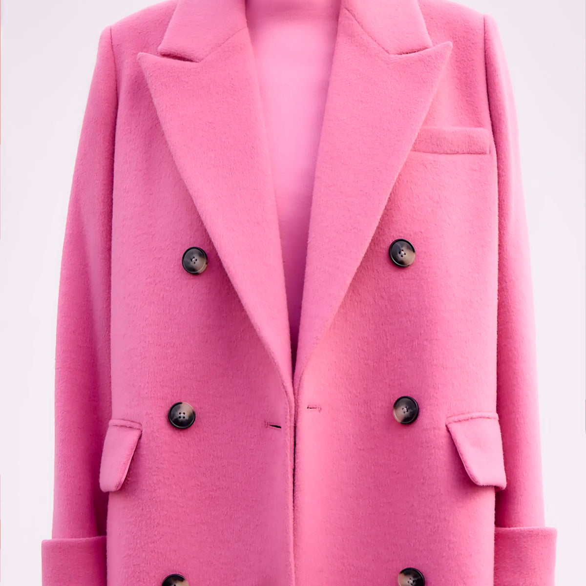 ZOE doble belted wool coat / pink Zoe Double-Face Wool Blazer 