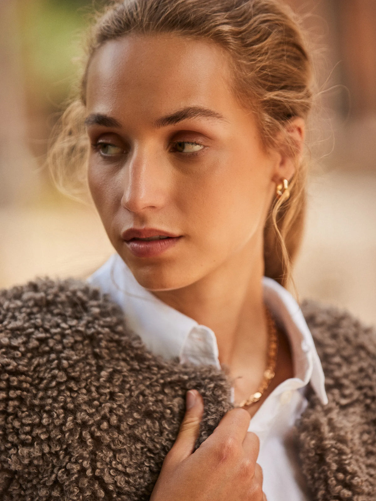 Brown Faux Shearling Gilet