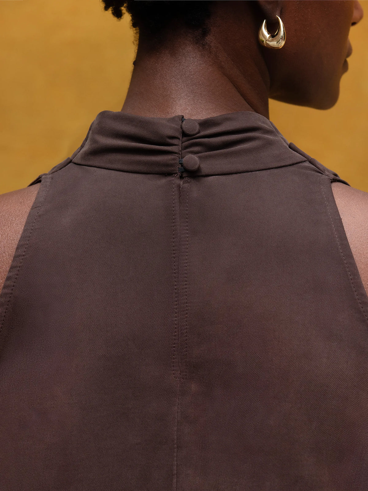 Chocolate Cowl Neck Drape Top