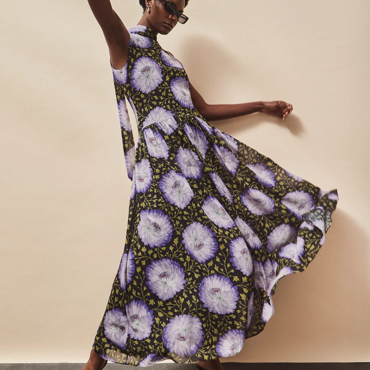 Iris Lilac Scarf Detail Chiffon Dress – Ro&Zo