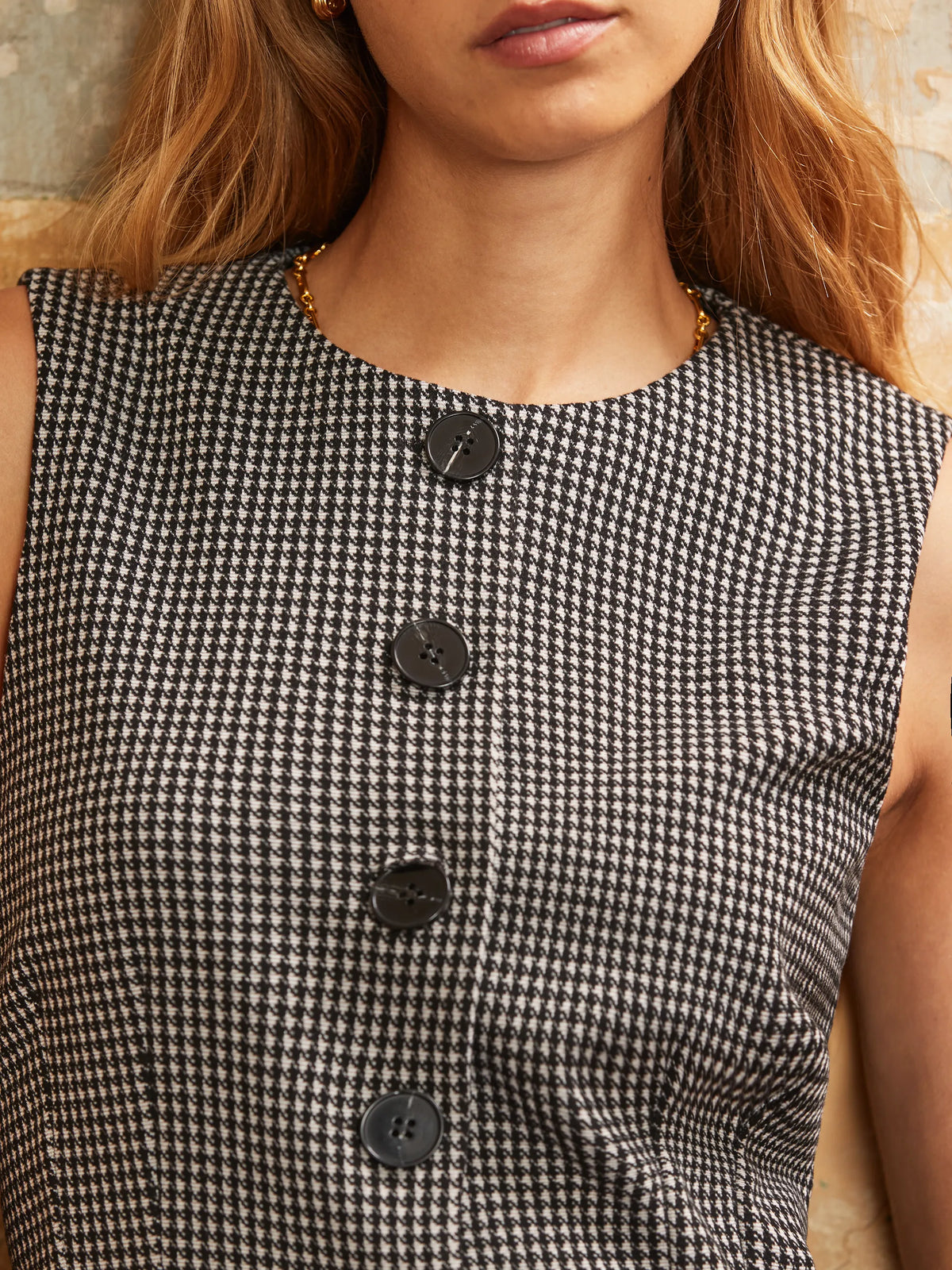 Petite Houndstooth Waistcoat