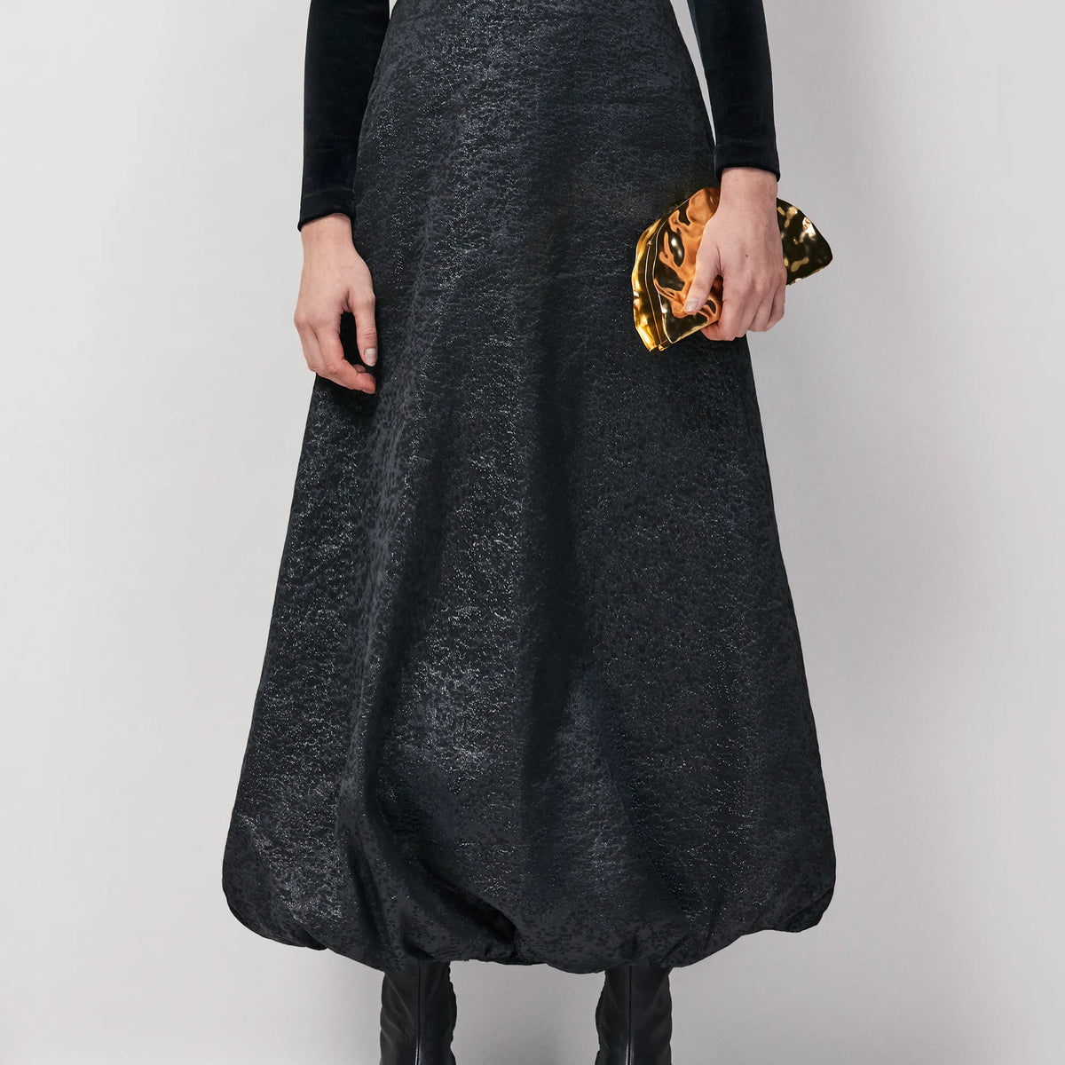 Black Jacquard Puffball Skirt – Ro&Zo