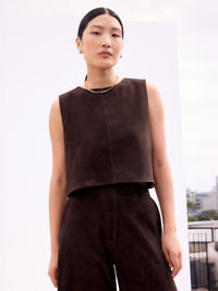 Chocolate Suede Shell Top