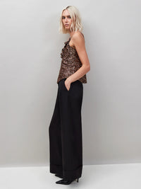 Black Turn Up Trousers