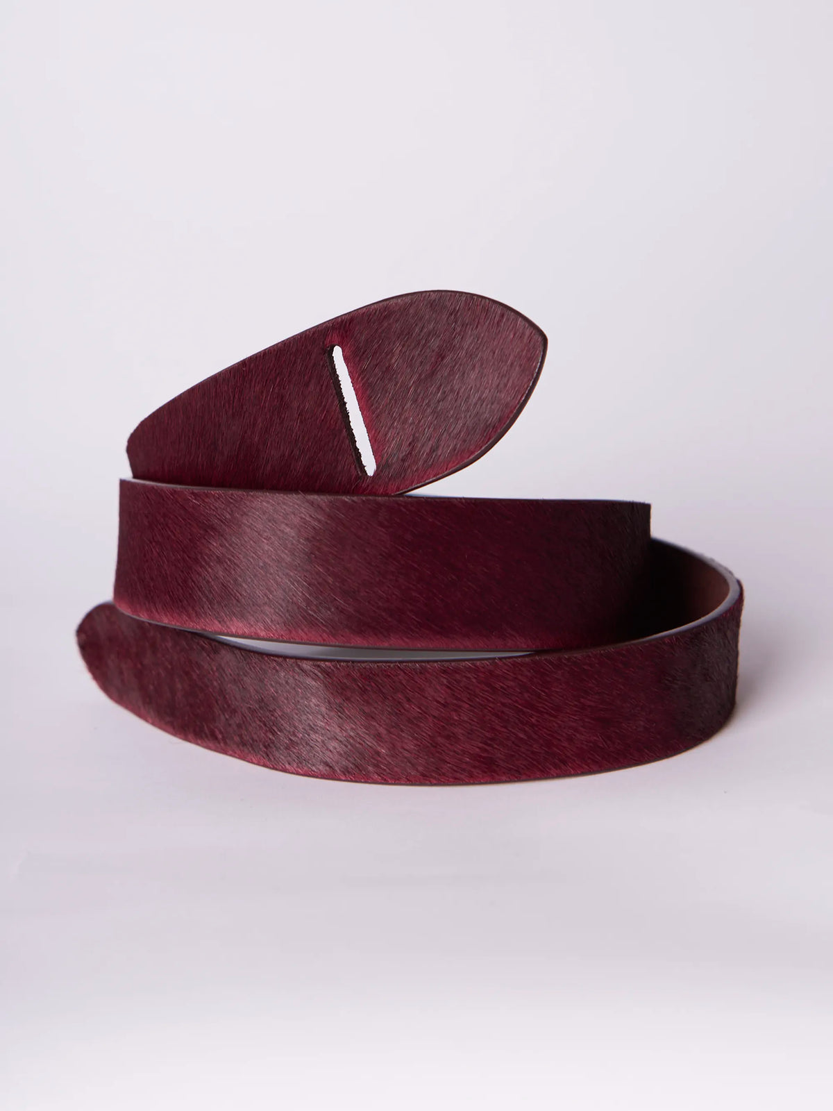 Burgundy Pony-Hair Knot Belt