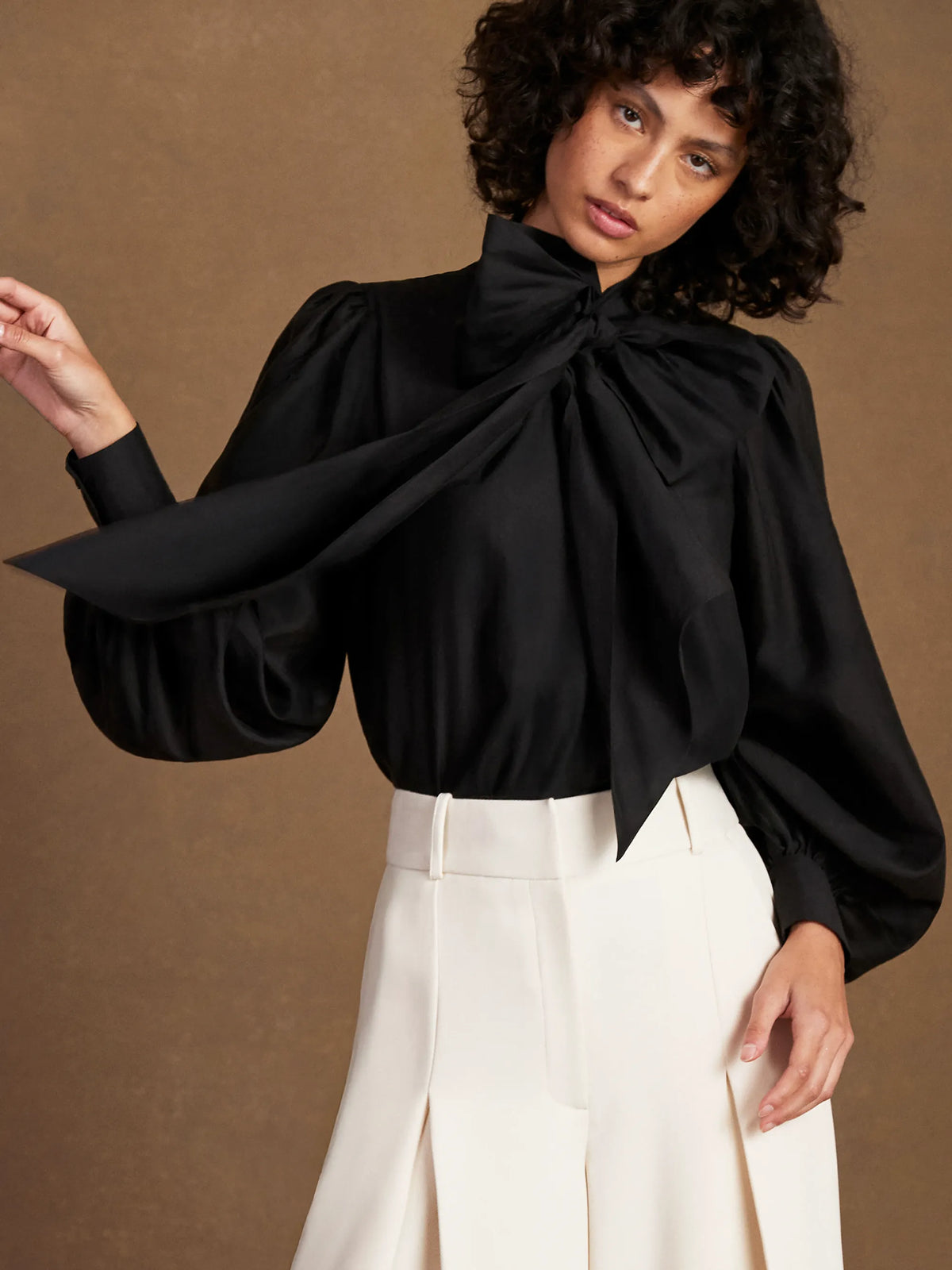 Black Bow Detail Blouse