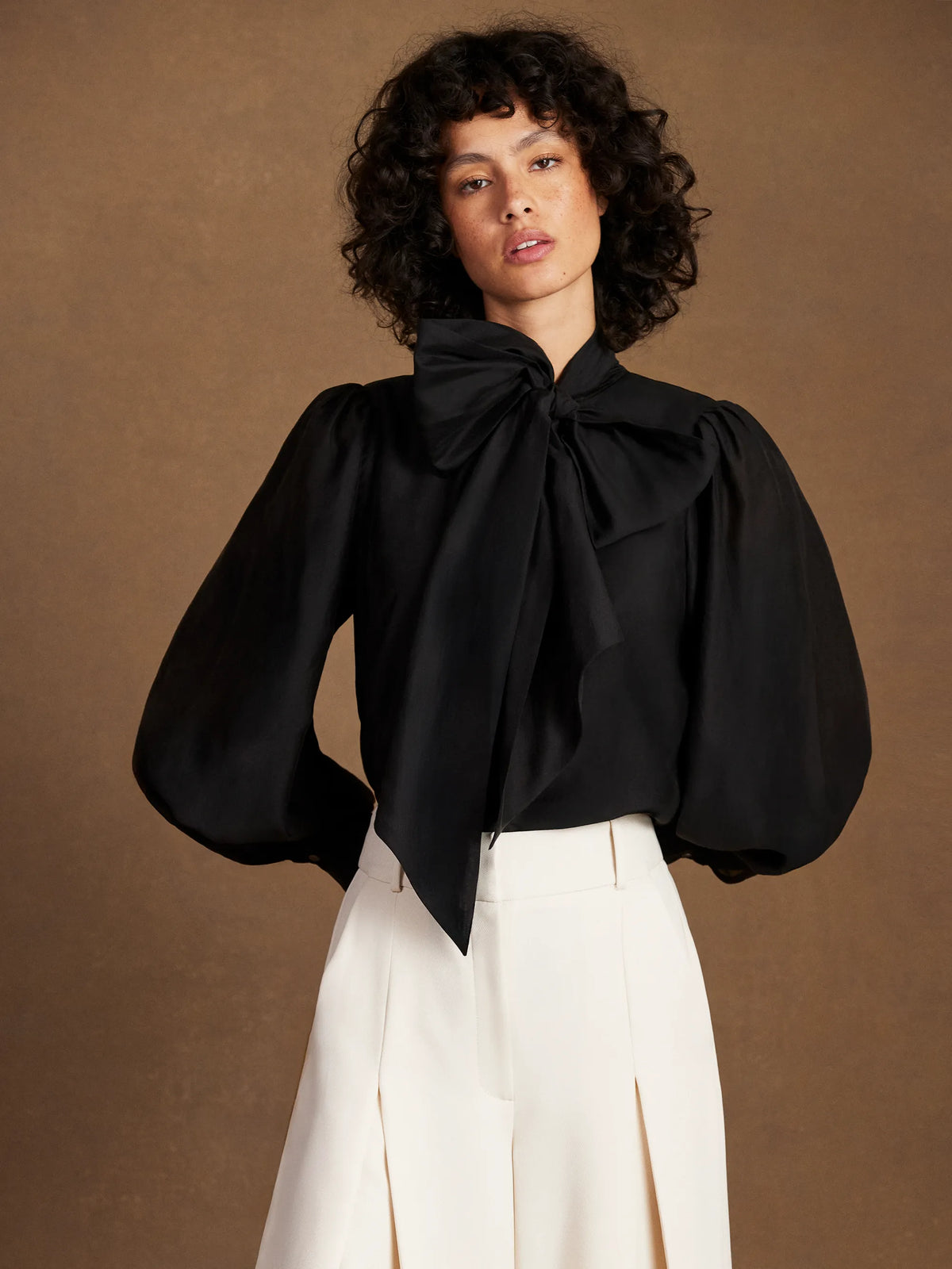 Black Bow Detail Blouse