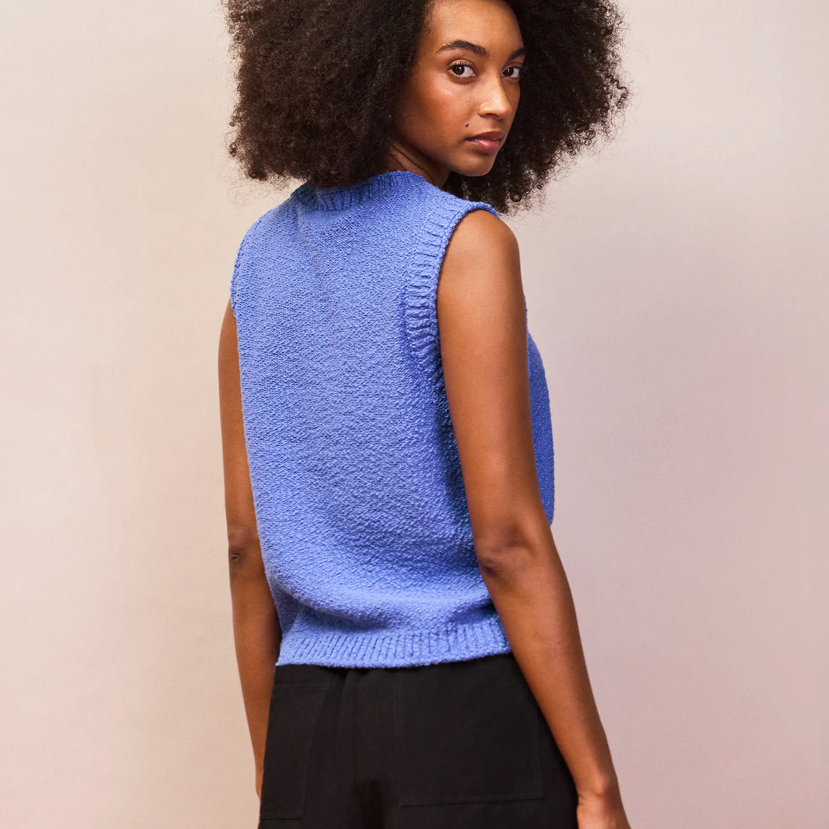 Blue Textured Knit Tank Top – Ro&Zo