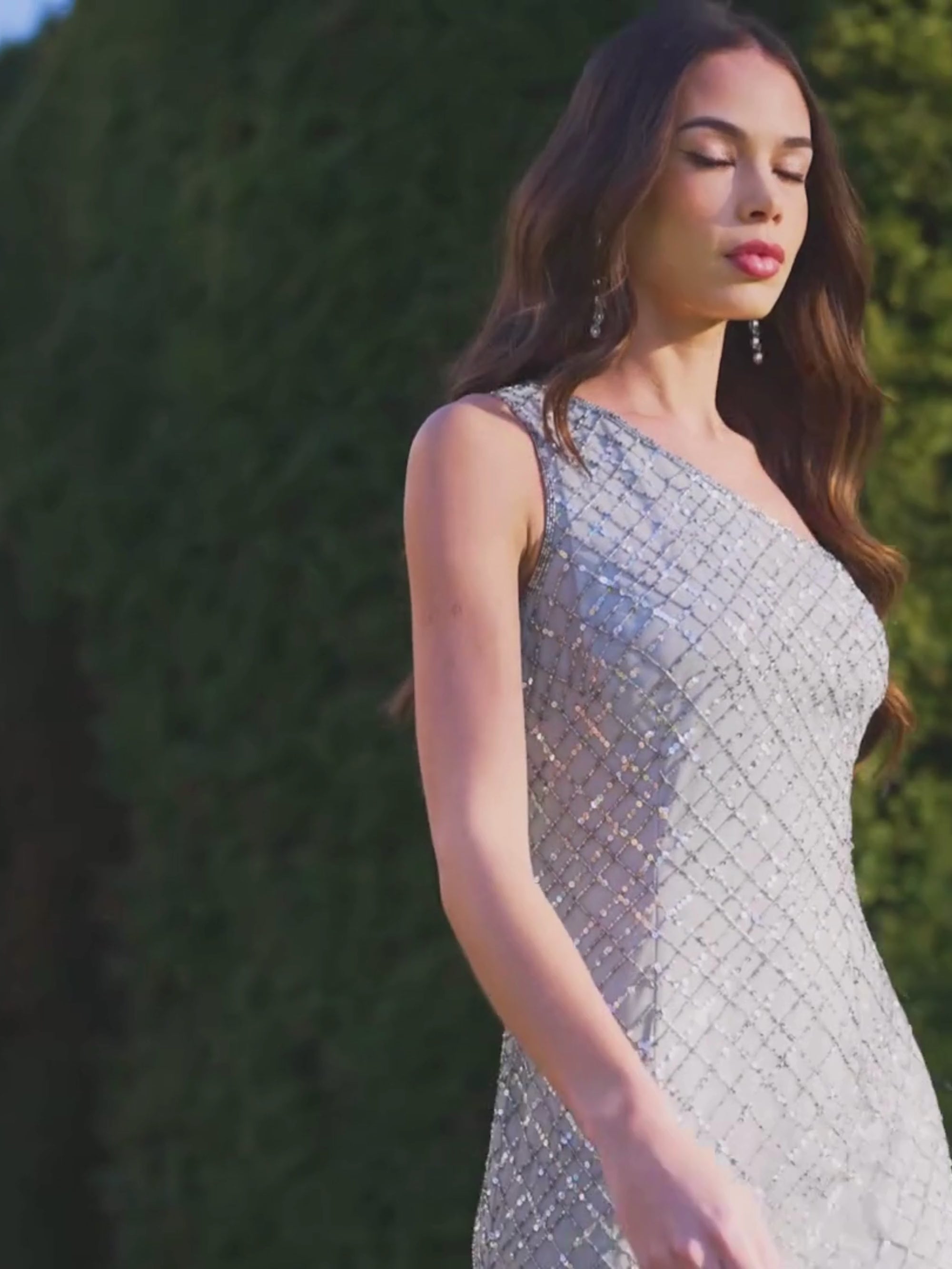 Silver One Shoulder Beaded Dress – Ro&Zo
