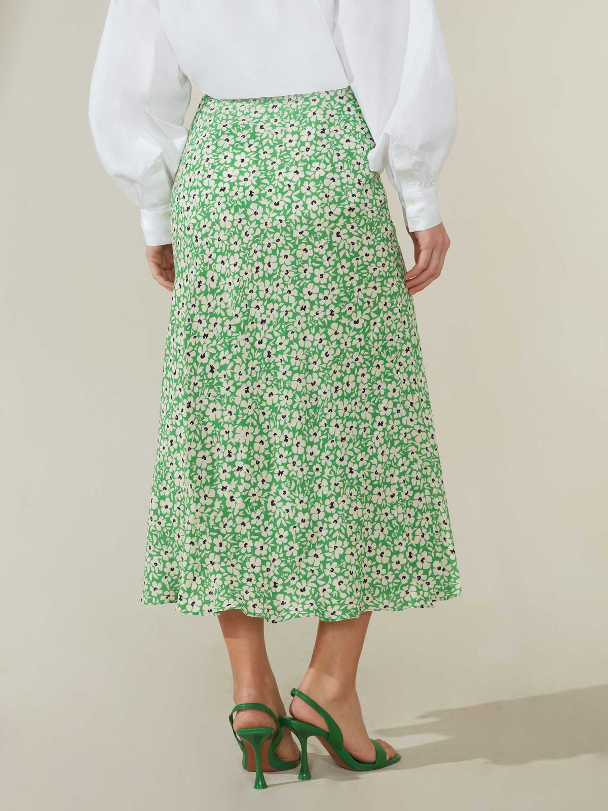 Green Ditsy Print Skirt