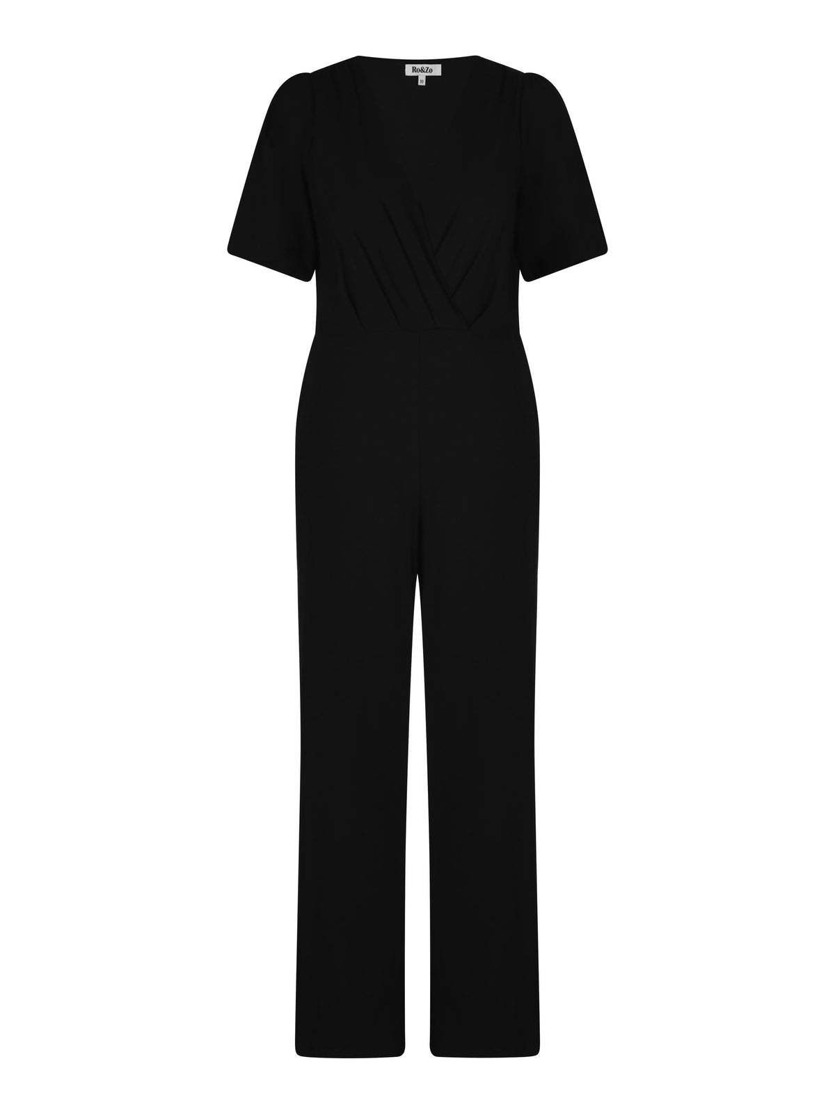 Petite Black Jersey Wrap Jumpsuit