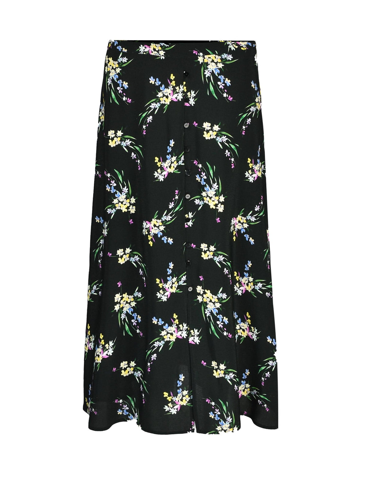 Floral Button Through Midi Skirt