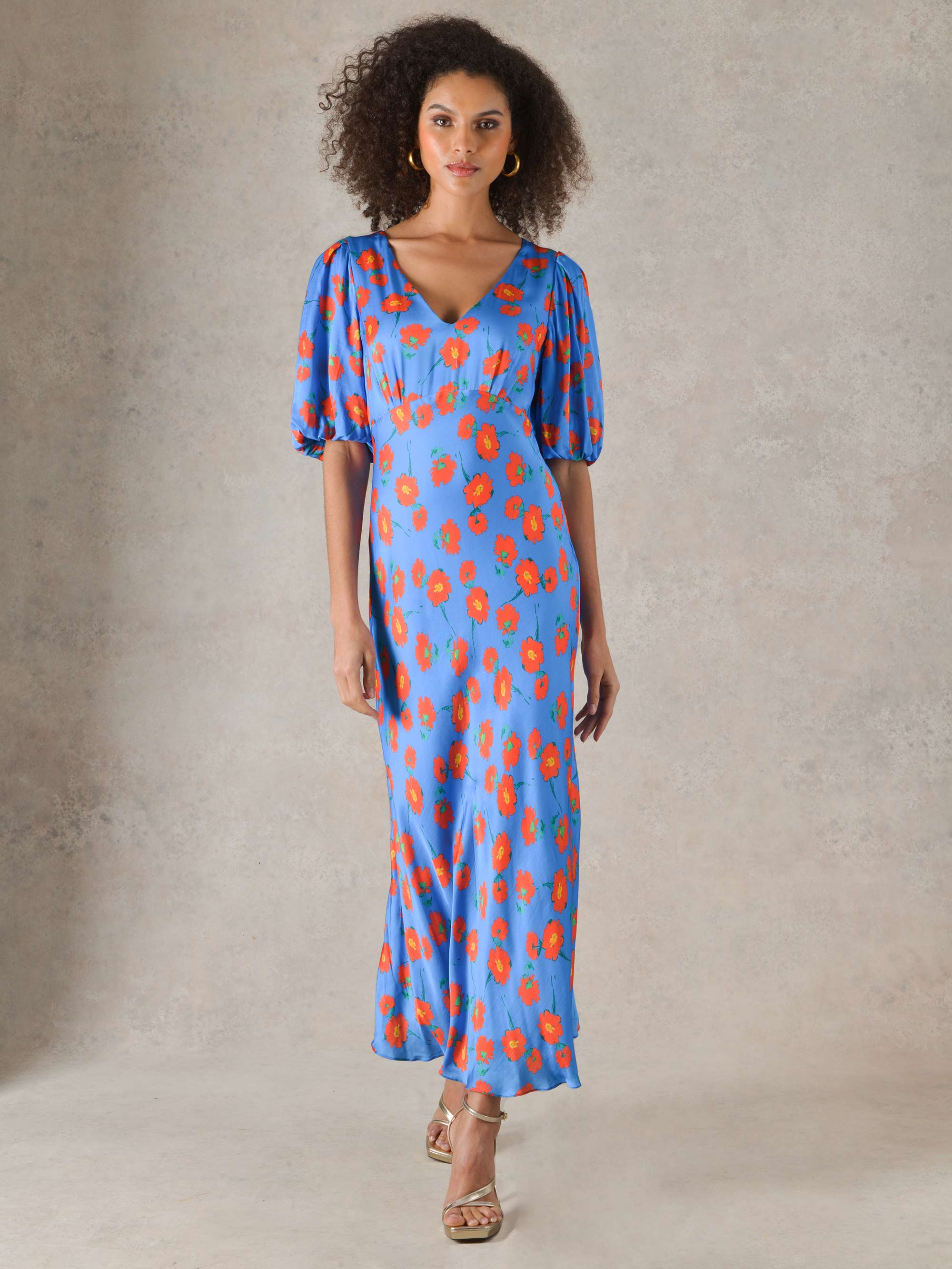 Evora Poppy Print Midi Dress – Ro&Zo