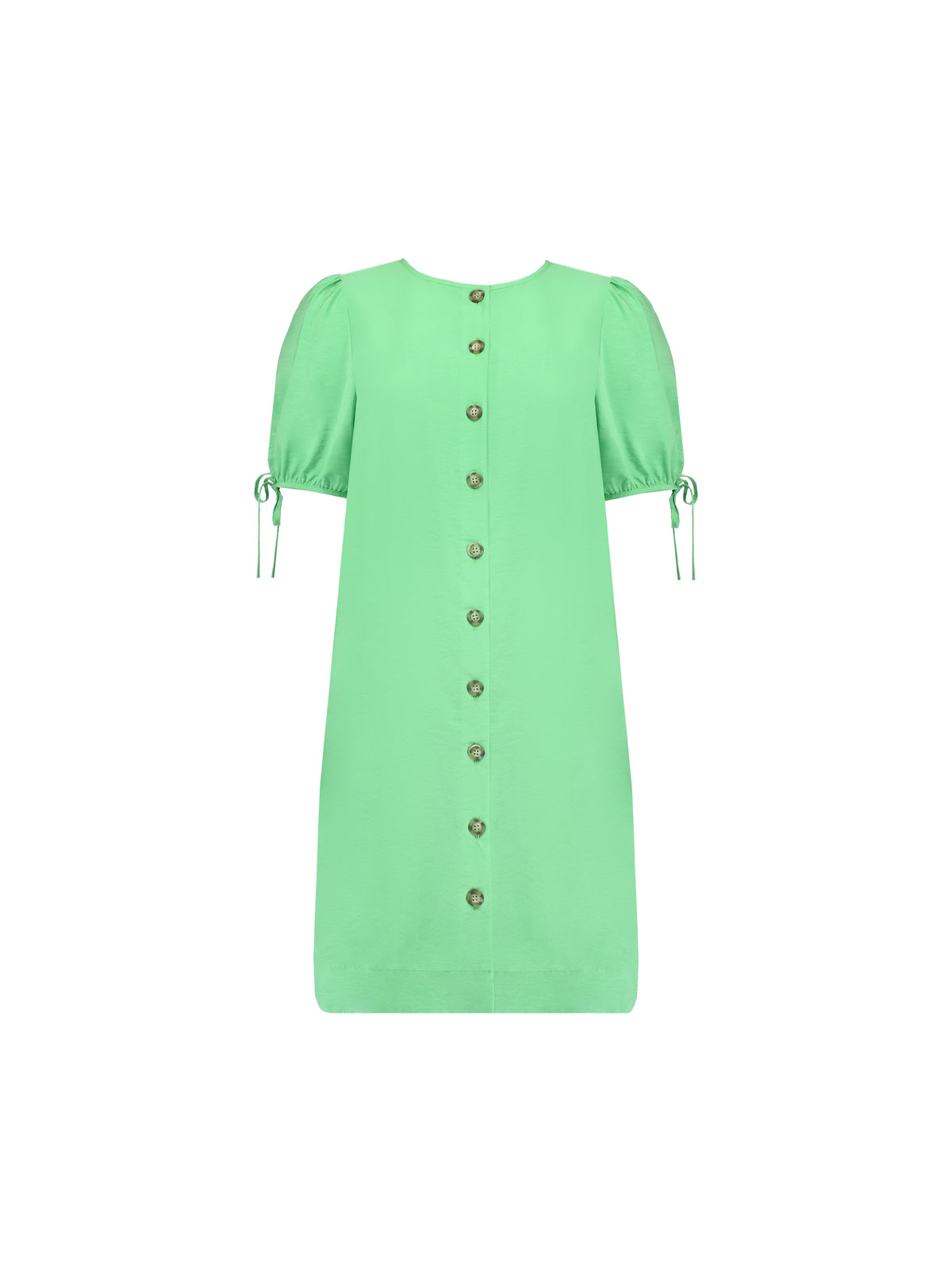 Green Button Through Short Dress