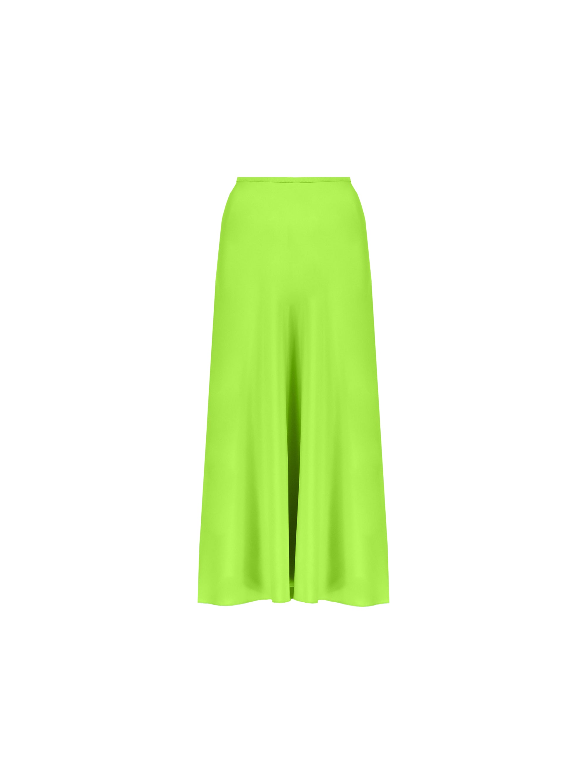 Green Satin Bias Midi Skirt Ro Zo