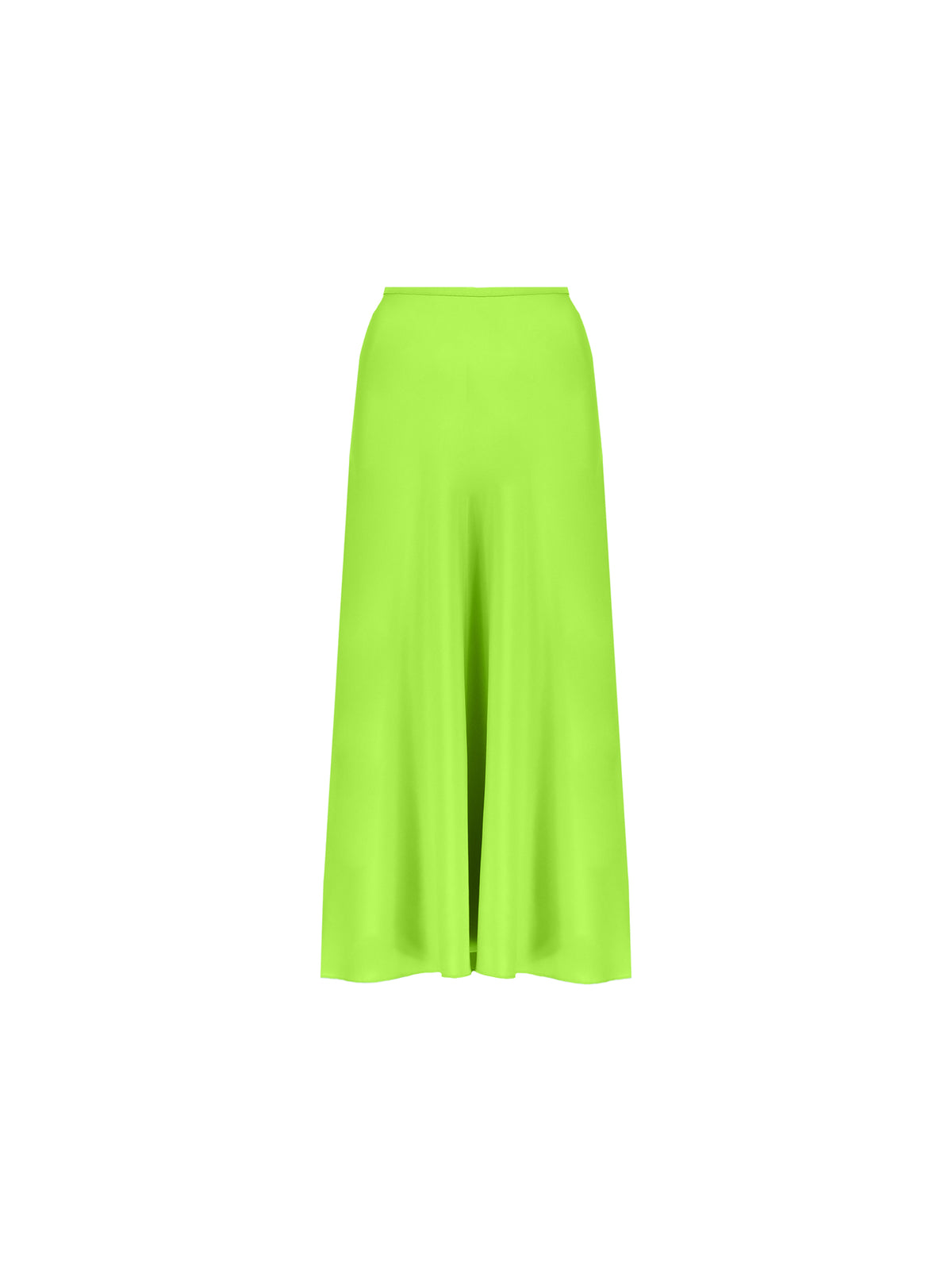 Green Satin Bias Midi Skirt