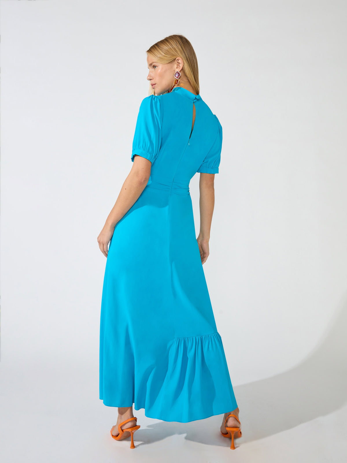 Scarlett Blue Twist Neck Dress