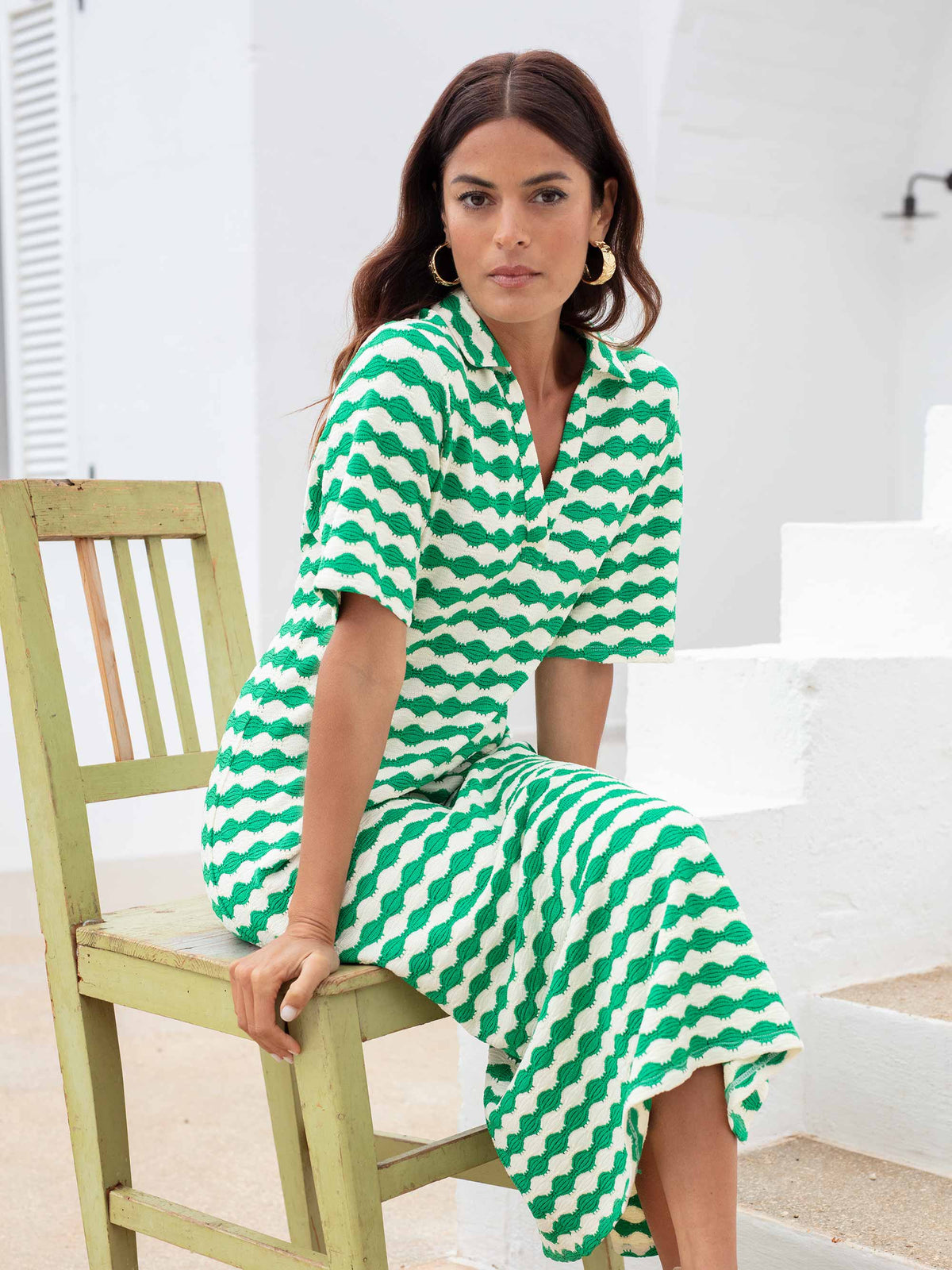 Green Geo Knit Dress