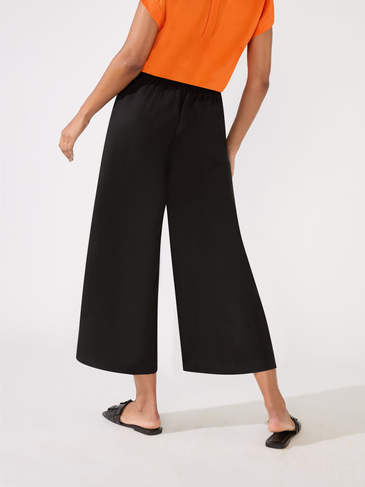 Petite Black Pull On Culotte Trousers