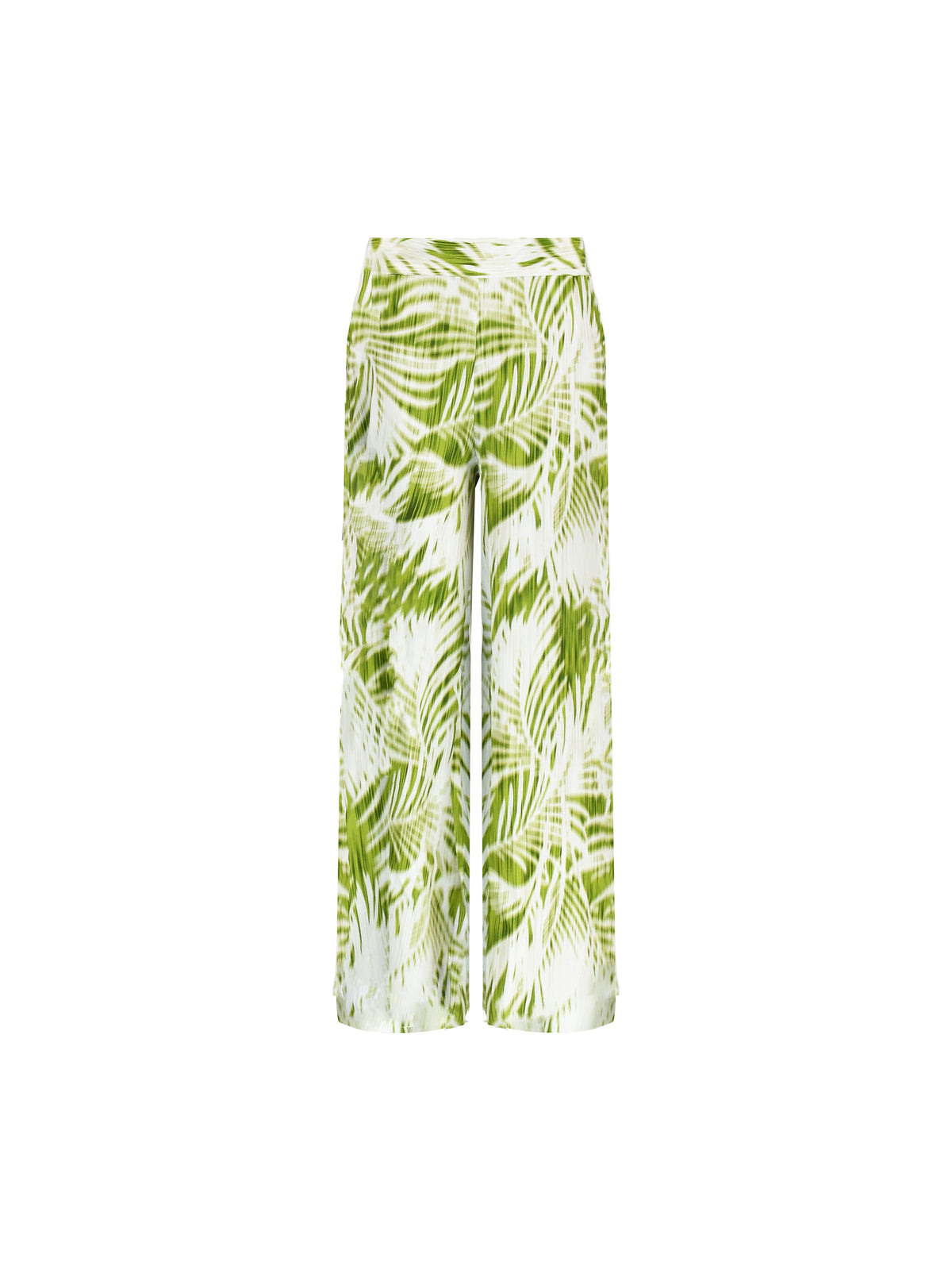 Petite Green Palm Print Wide Leg Trousers