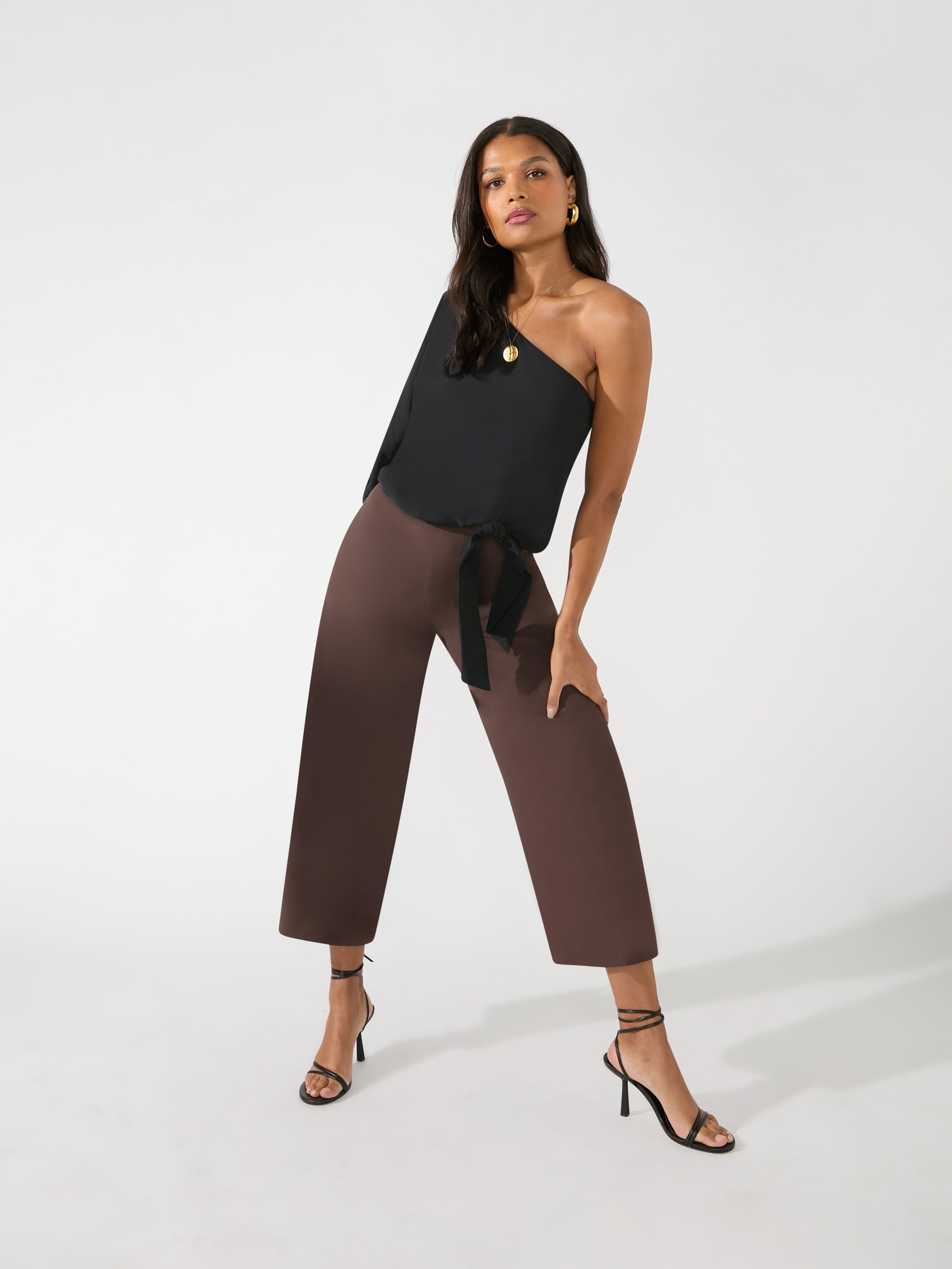 Ribbed jersey jazz trousers - Brown - Ladies | H&M
