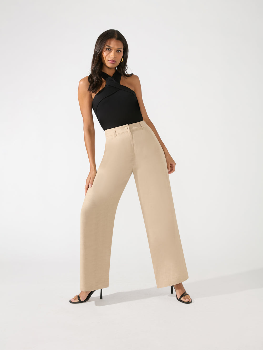 Petite Stone Linen Blend Trousers – Ro&Zo