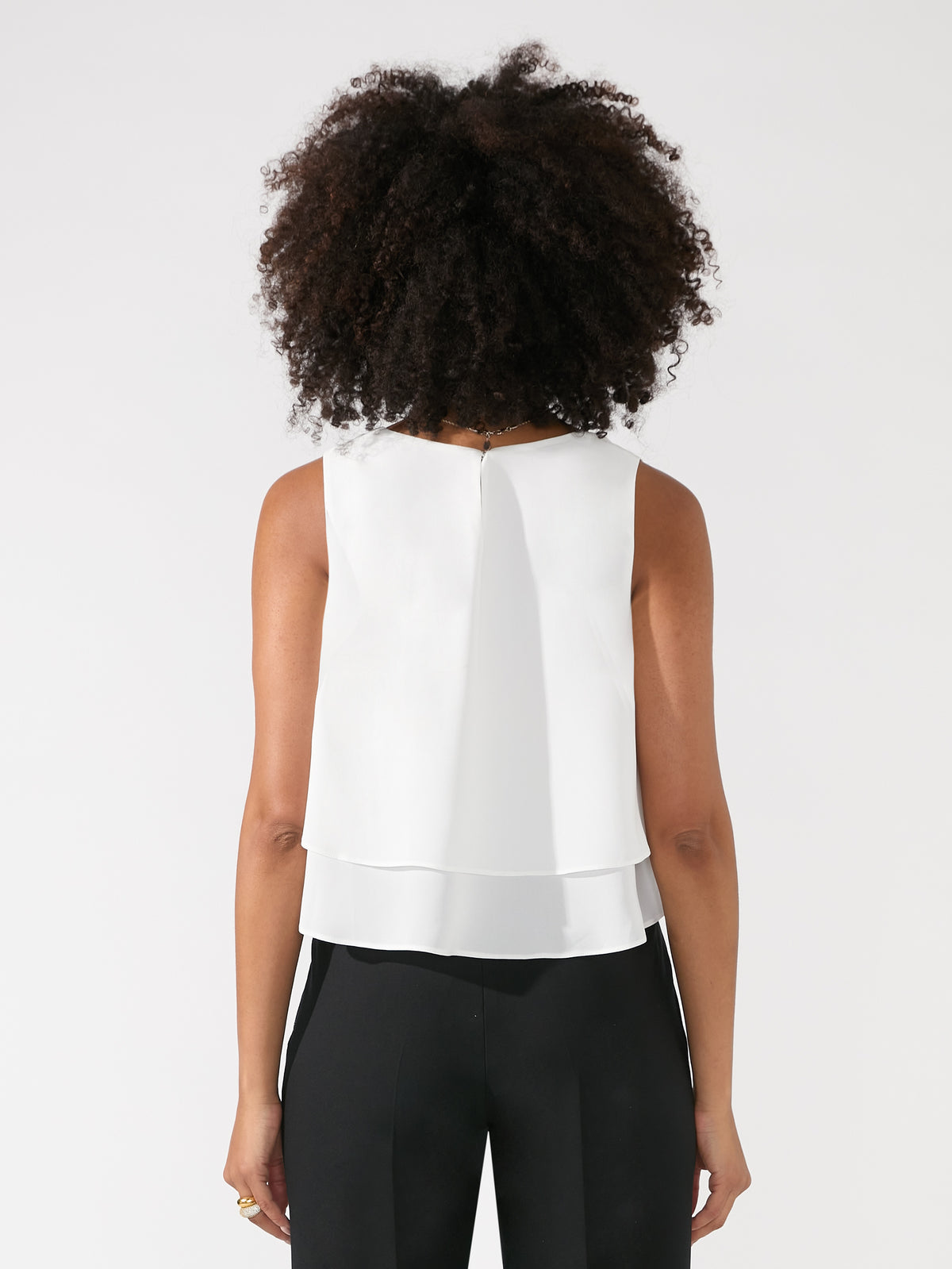 White Double Layer Shell Top