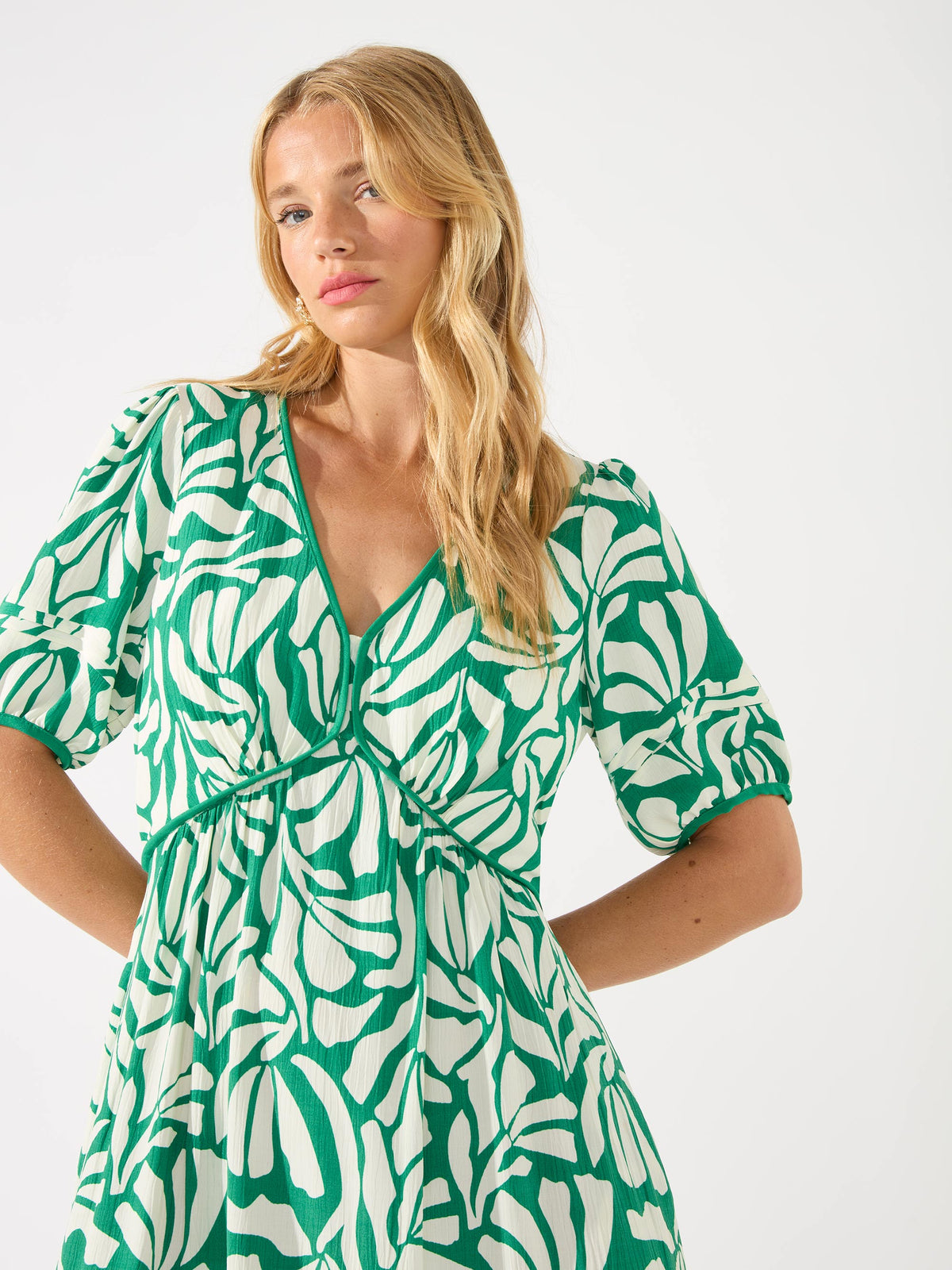 Petite Green Graphic Print Dress