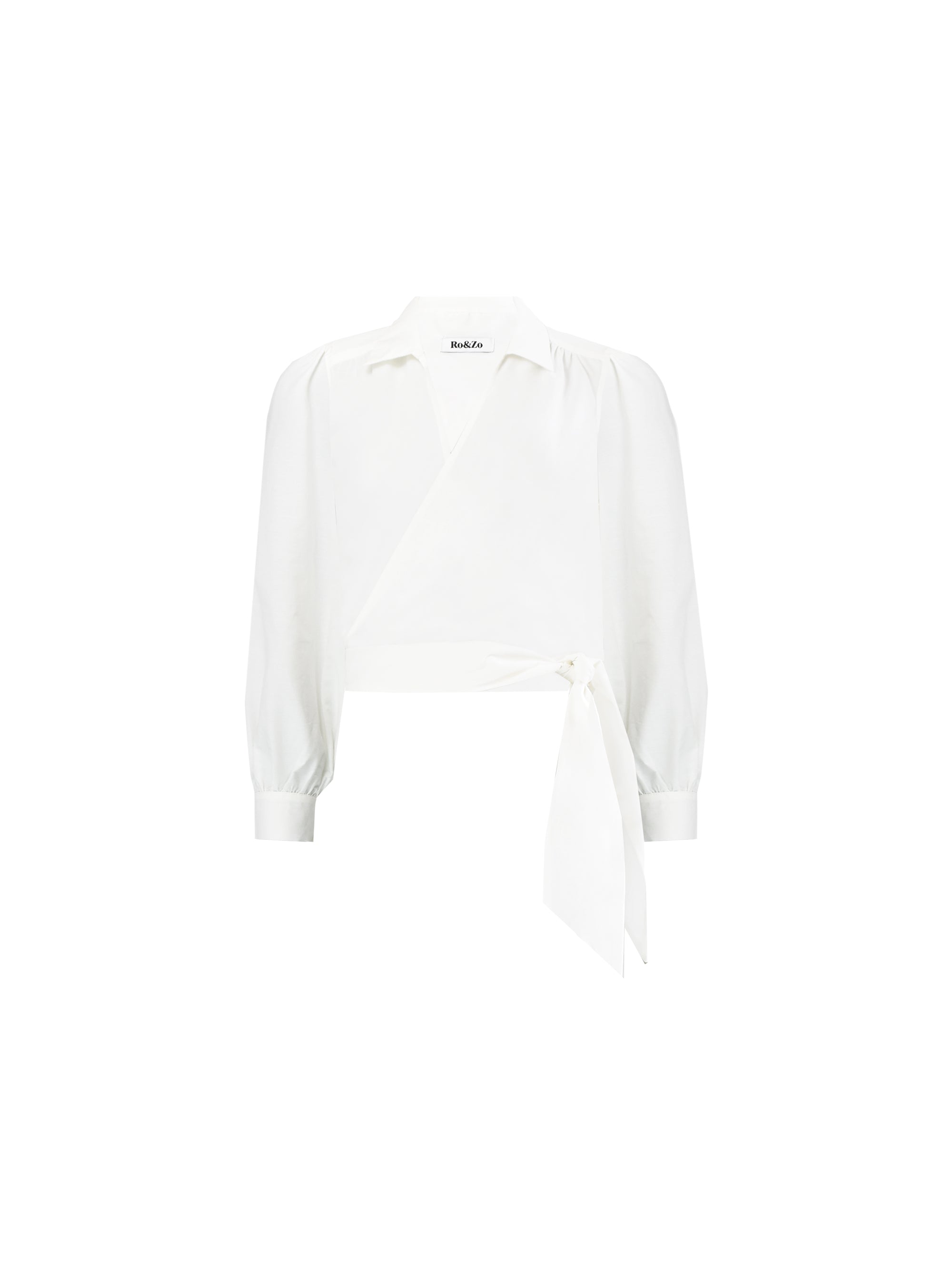 White Cotton Wrap Blouse – Ro&Zo